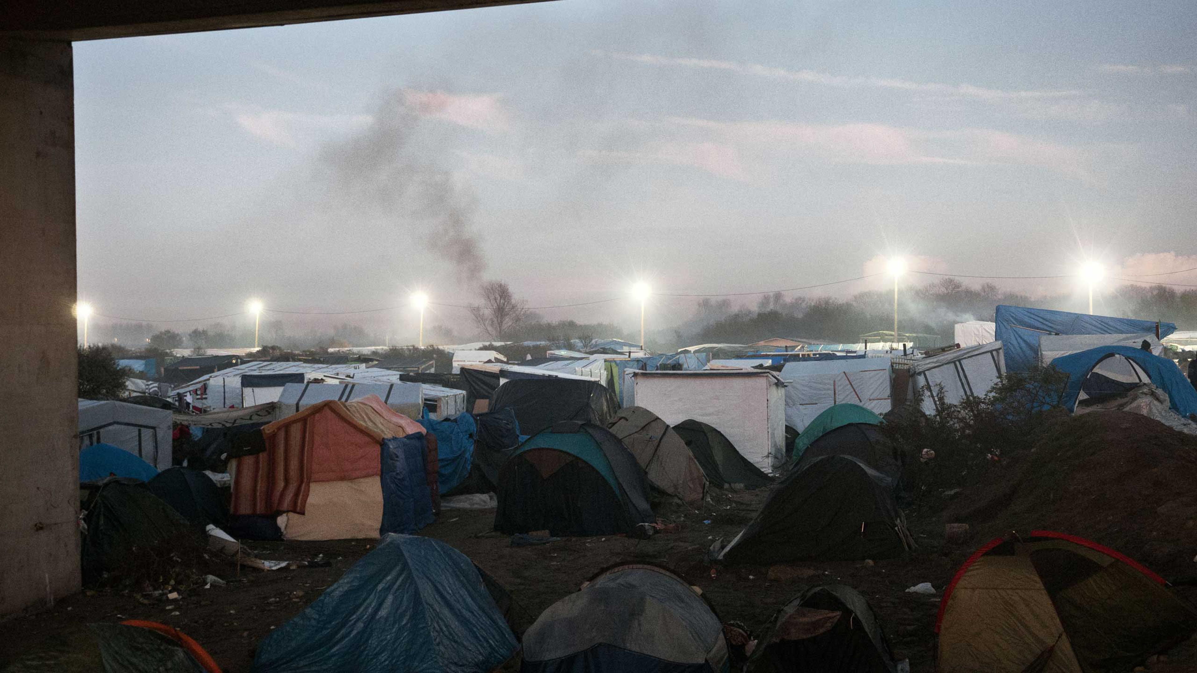 The tents that make the shantytown known as the ÒjungleÓ of Calais, France, where a mix of refugees, asylum seekers and economic migrants from Darfur, Afghanistan, Syria, Iraq, Eritrea live before they attempt to enter the United Kingdom by stowing away