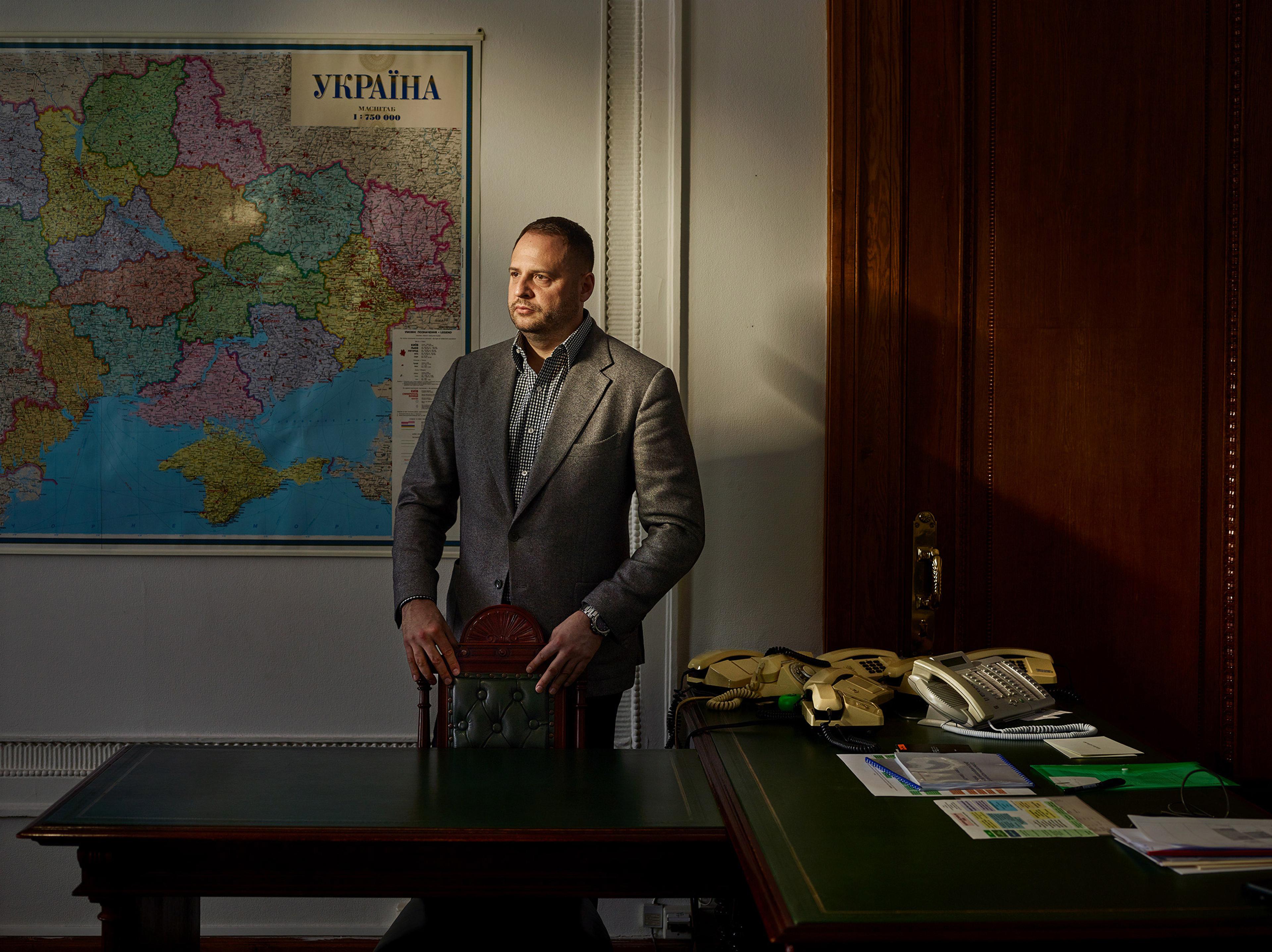 Kiev 4 December 2019 - portrait of Andriy Yermak, senior adviser to the President of Ukraine in the Office of the President of Ukraine (building).