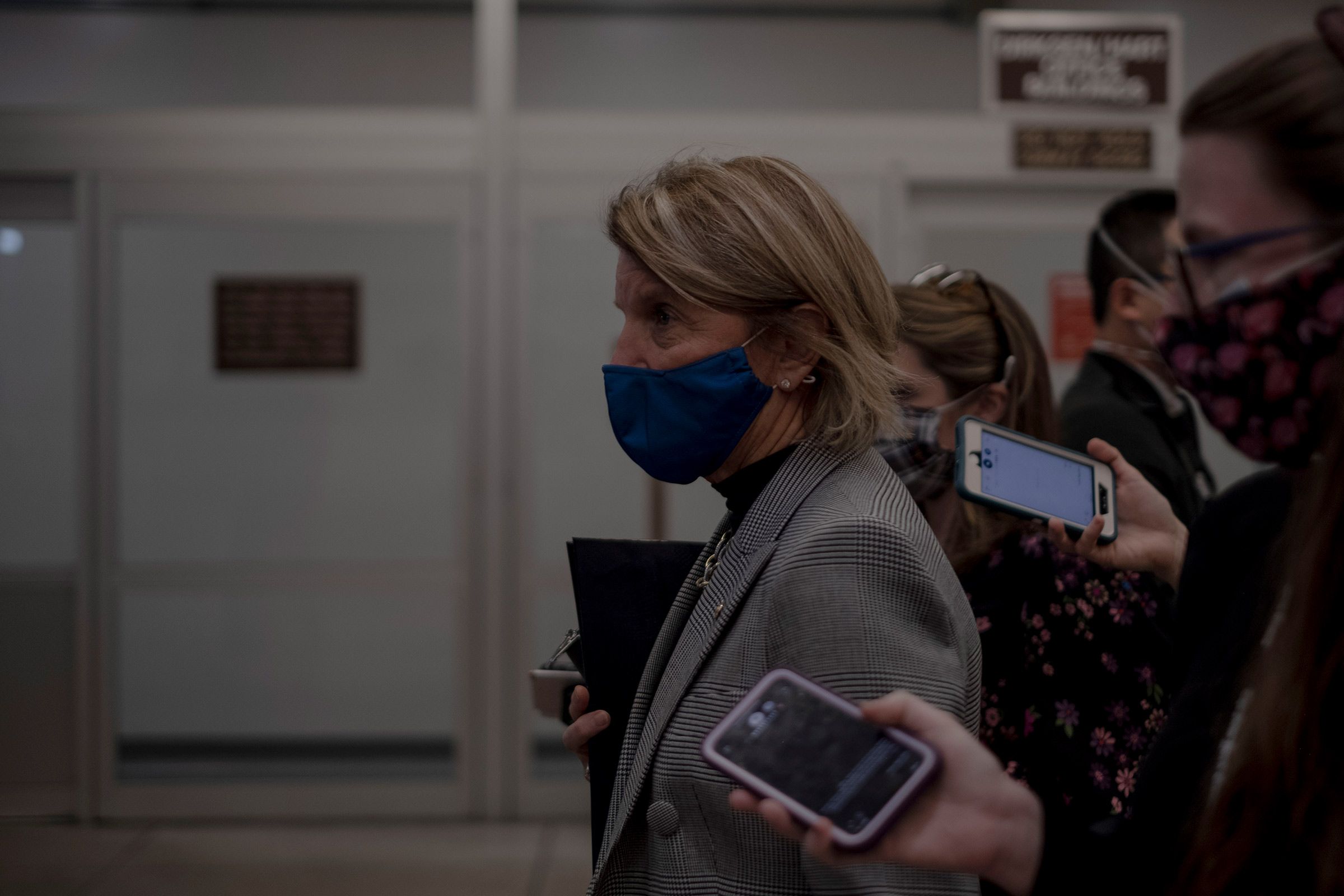 2/11/21, Washington, D.C. Sen. Shelly Moore Capito (R-W.V.) speaks to reporters after the impeachment trial of former president Donald Trump at the Capitol in Washington, D.C. on Feb. 11, 2021. Gabriella Demczuk / TIME