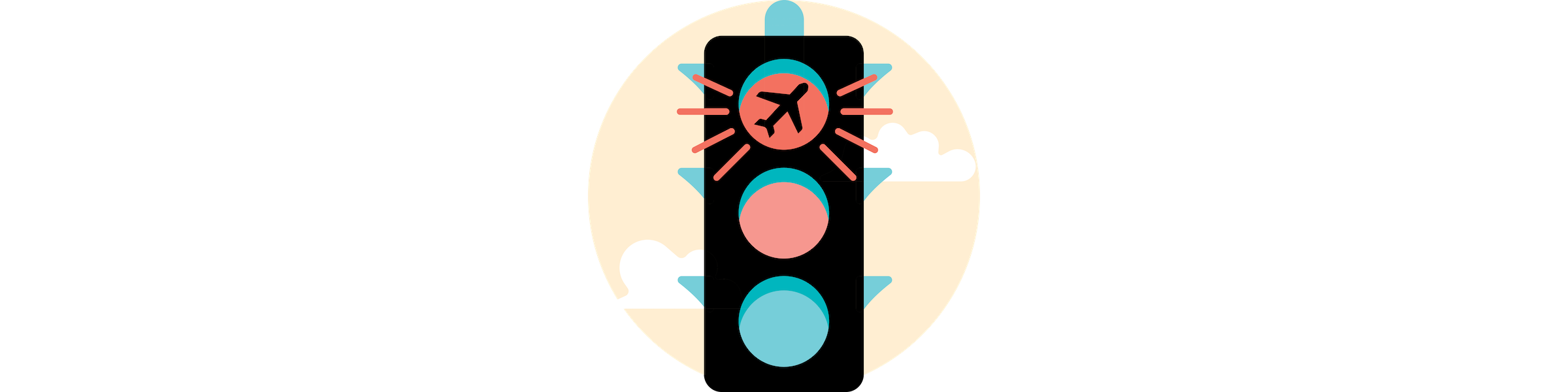 Traffic light with airplane