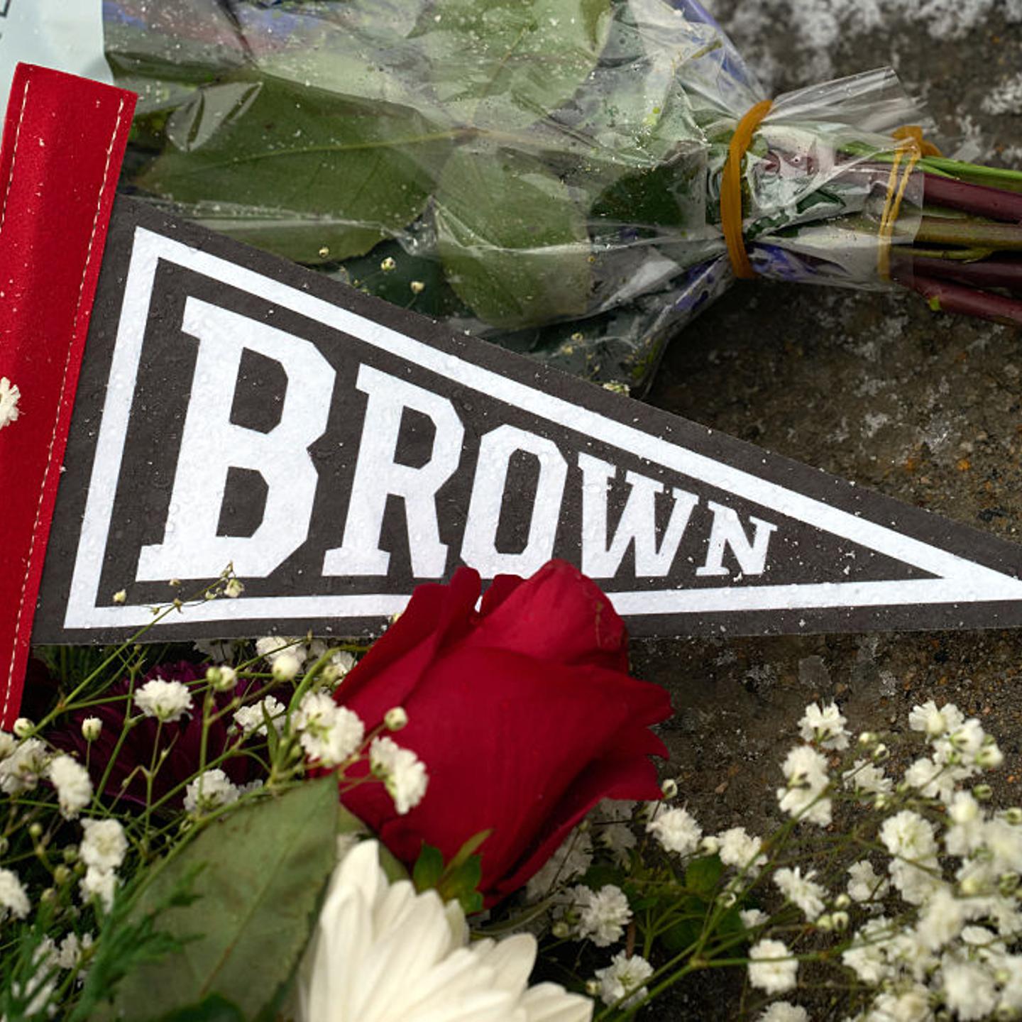 A makeshift memorial at Brown University, in Providence, Rhode Island on Dec. 14, 2025.