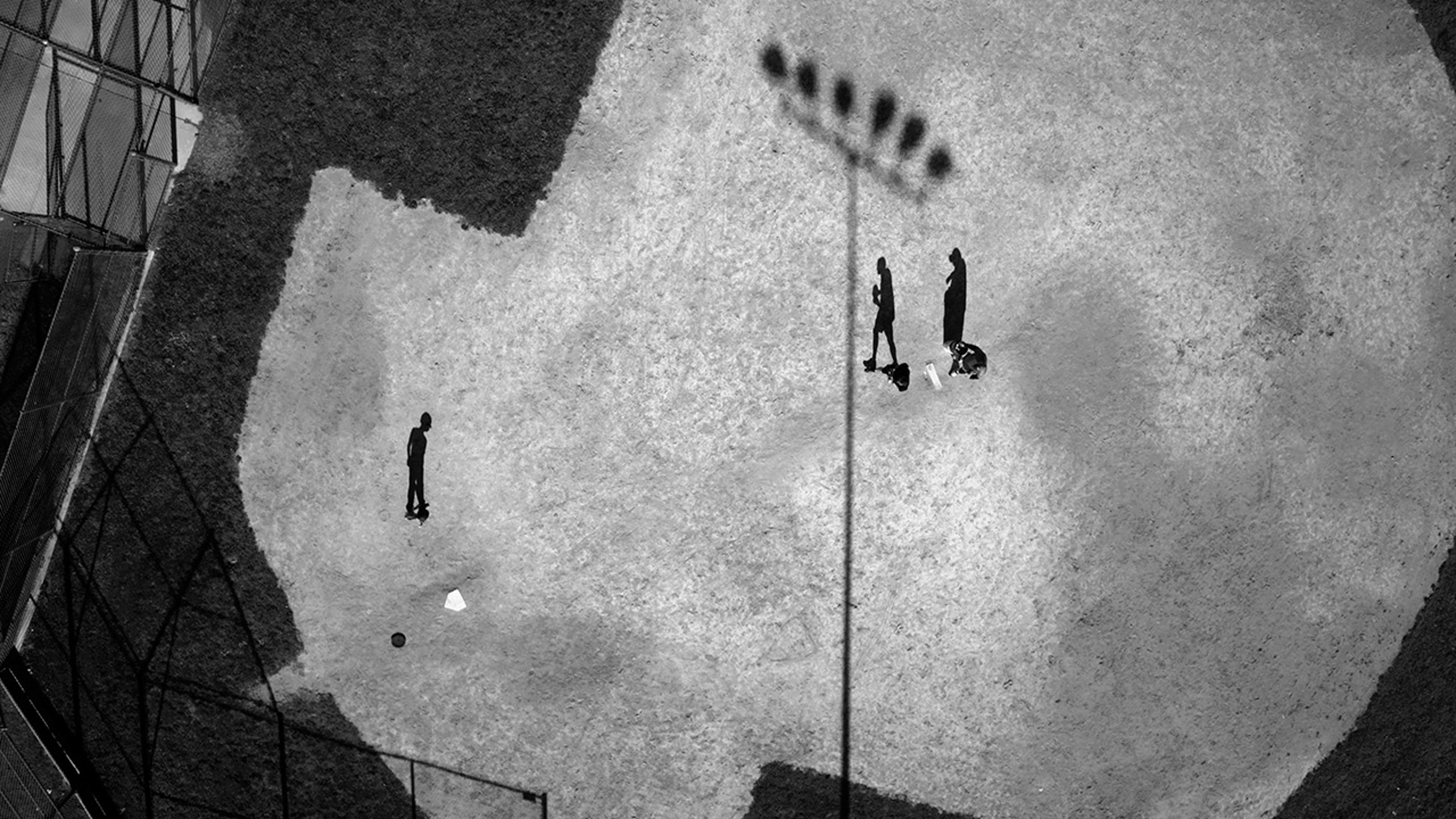 From the series "Blue Sky Days - Drone War." Baseball practice in Montgomery County, Maryland.