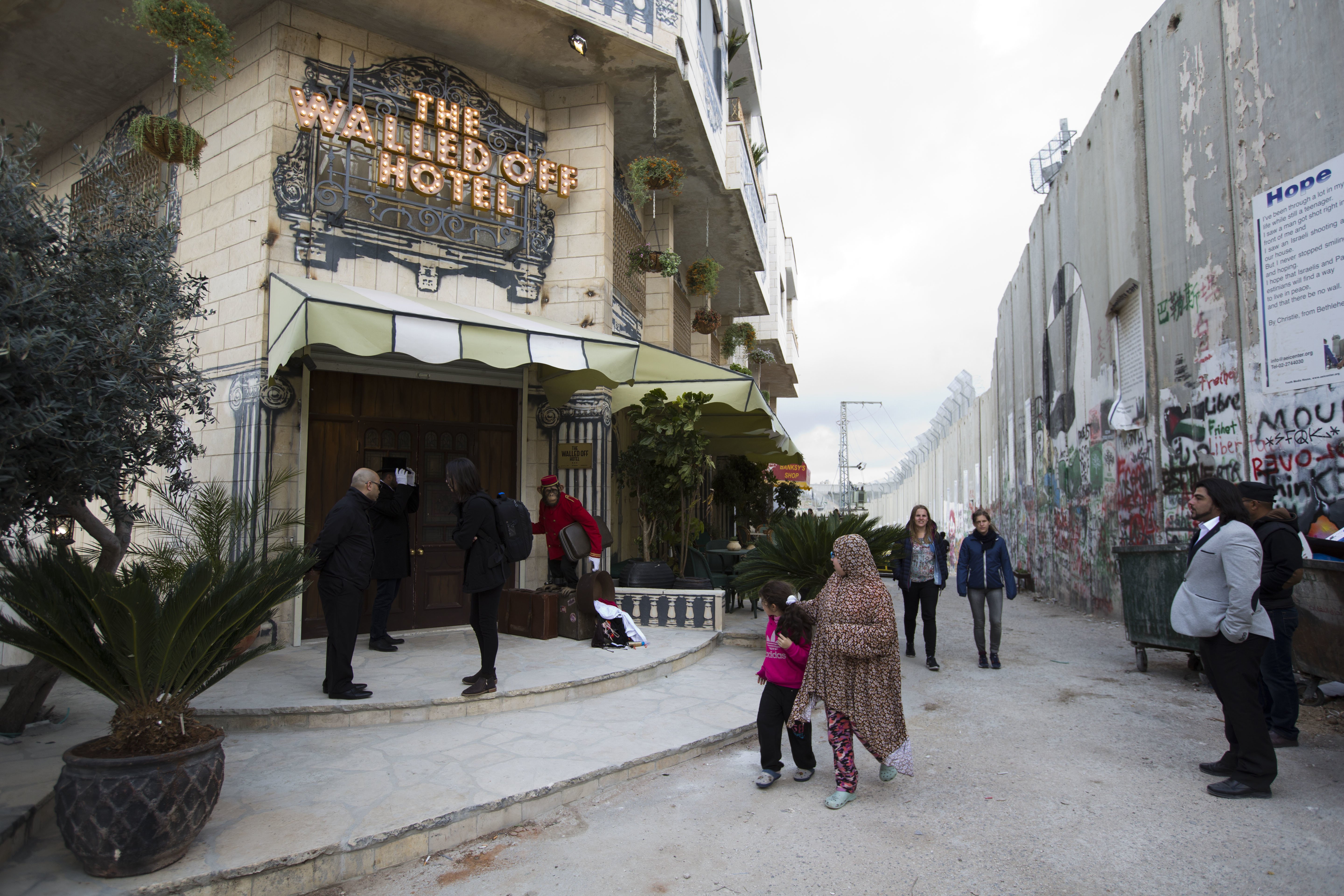 New Banksy Dystopian Walled-Off Hotel By Bethlehem Barrier