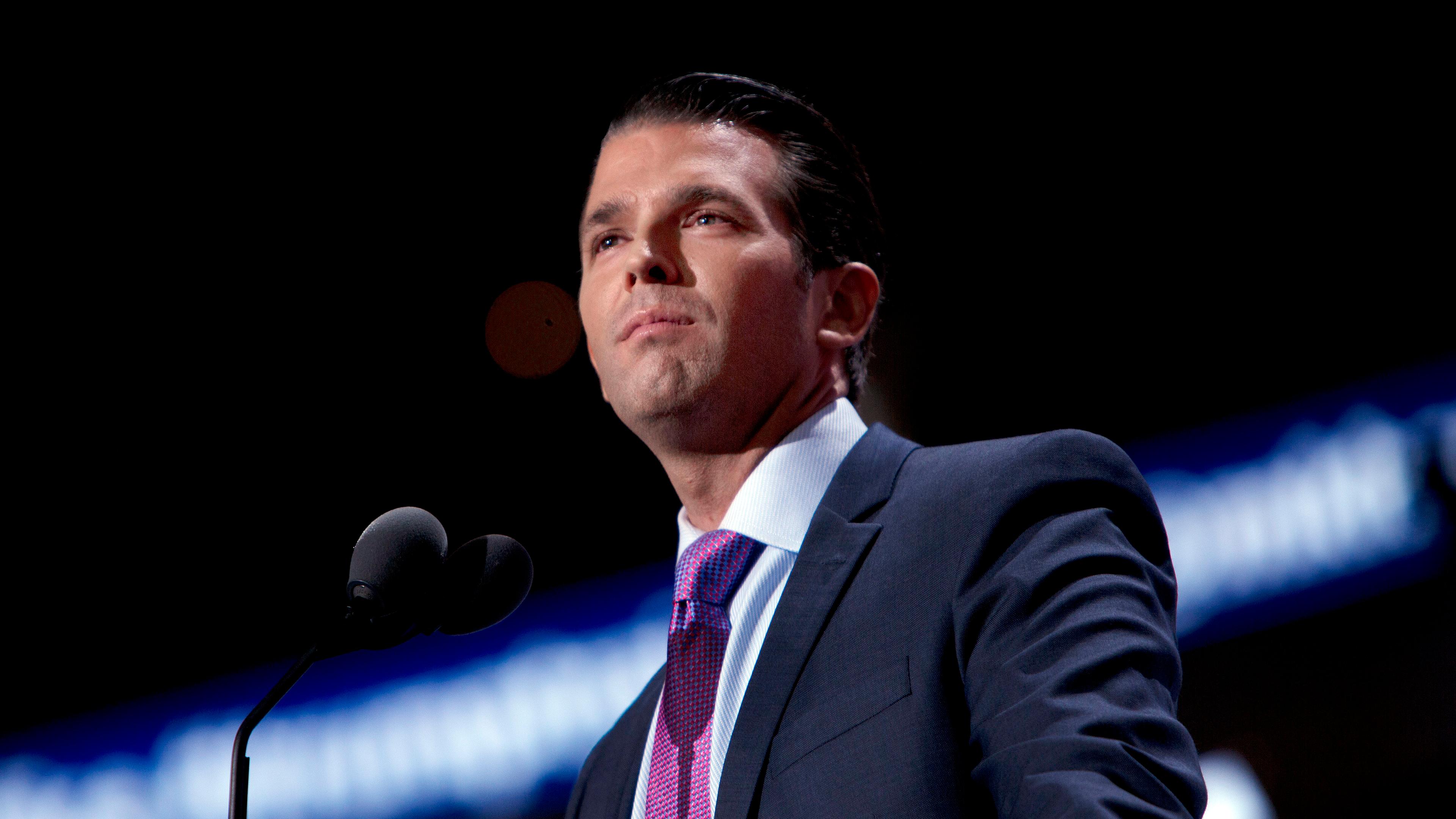 Donald Trump Jr. speaks at the Republican National Convention in Cleveland on Tuesday, July 19, 2016.