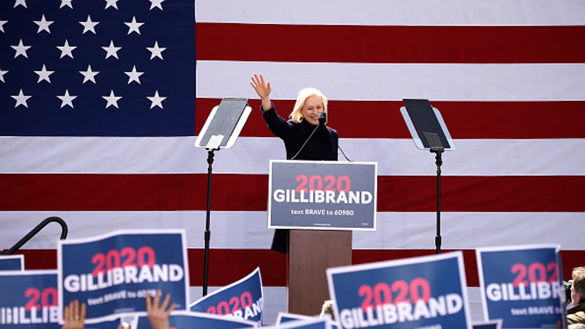 NEW YORK, NEW YORK - MARCH 24: Sen. Kirsten Gillibrand speaks during the kickoff rally on March 24, 2019 in New York City. (Photo by John Lamparski/Getty Images)