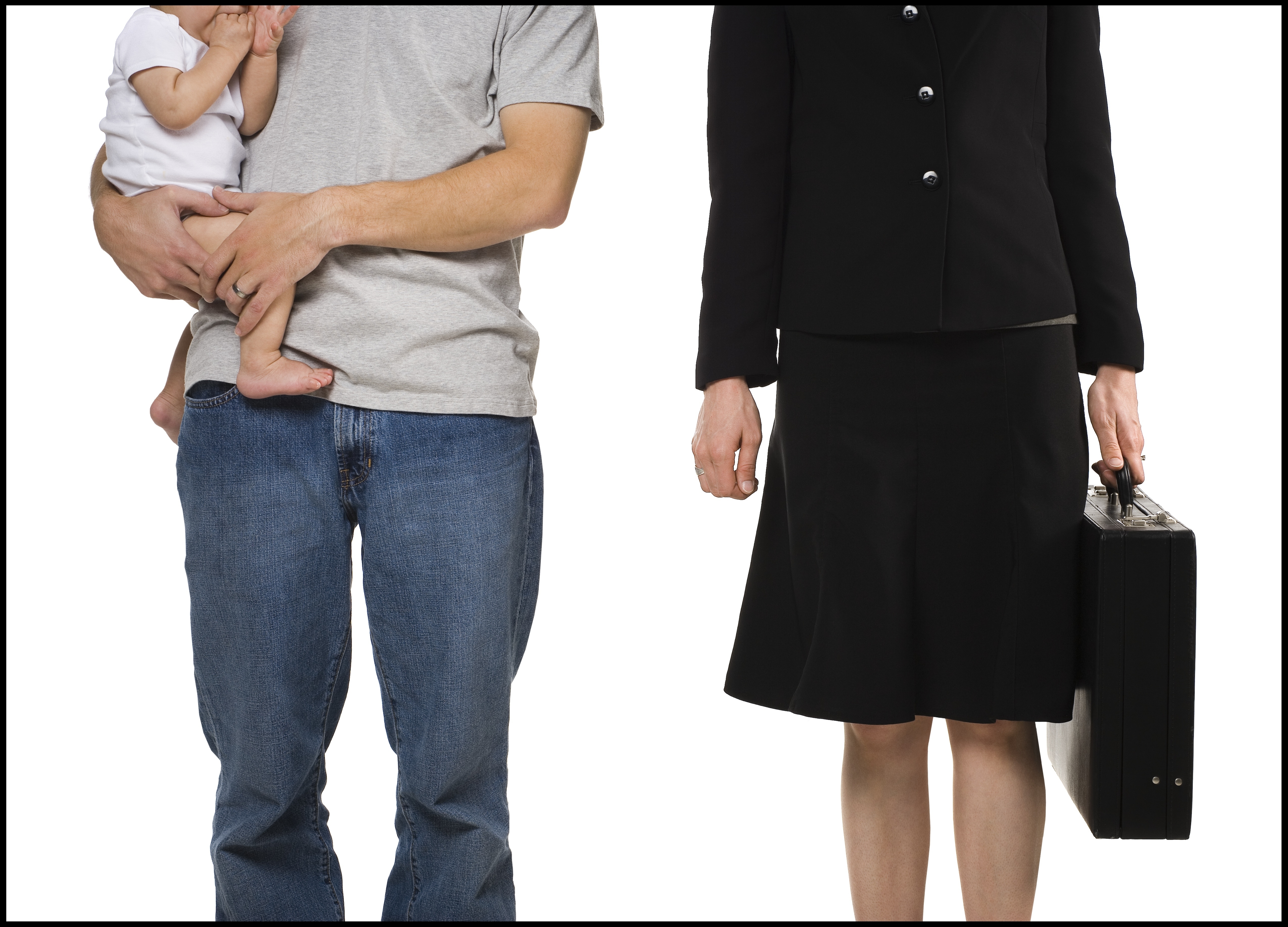 House husband with baby and working mother