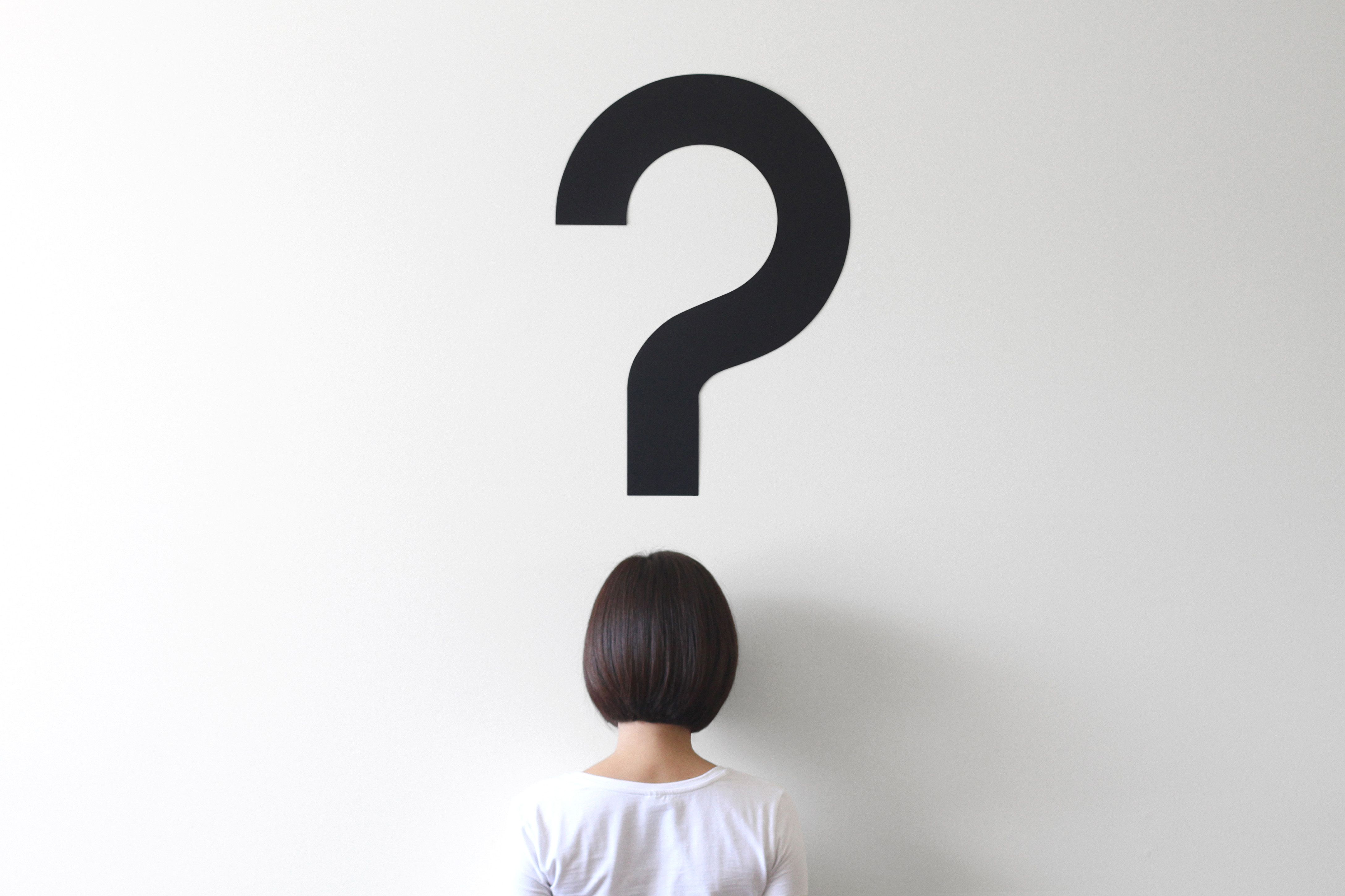 confusion 3 question mark mental health self betterment motto stock