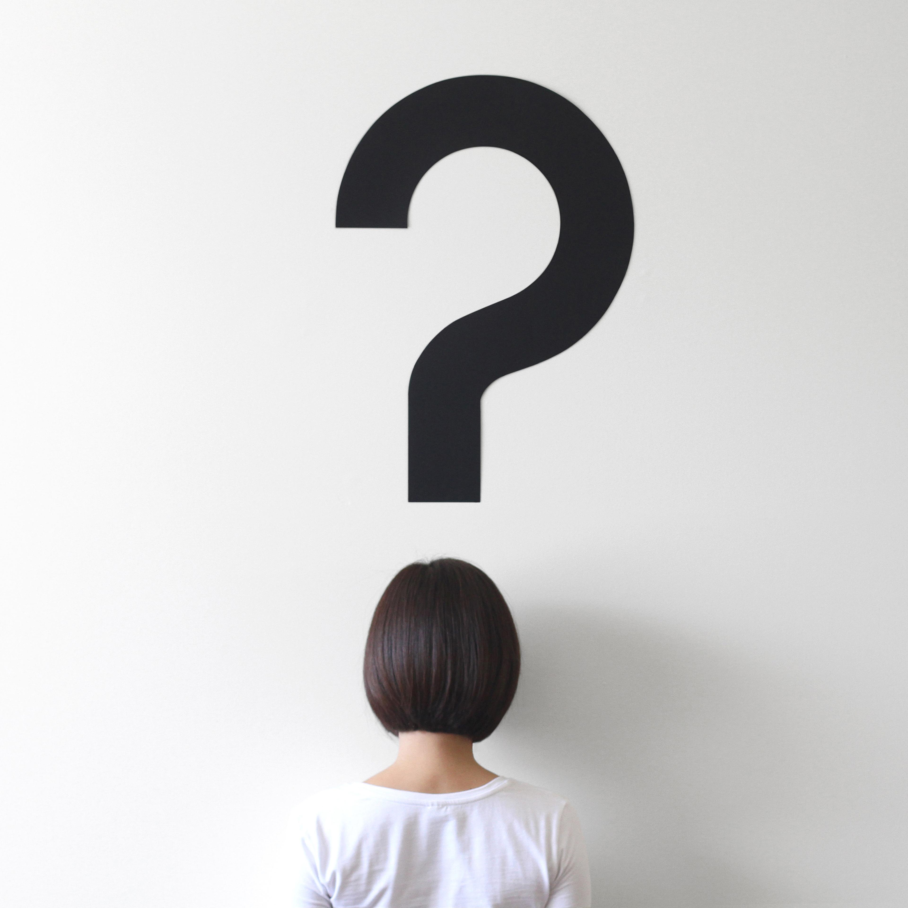 confusion 3 question mark mental health self betterment motto stock