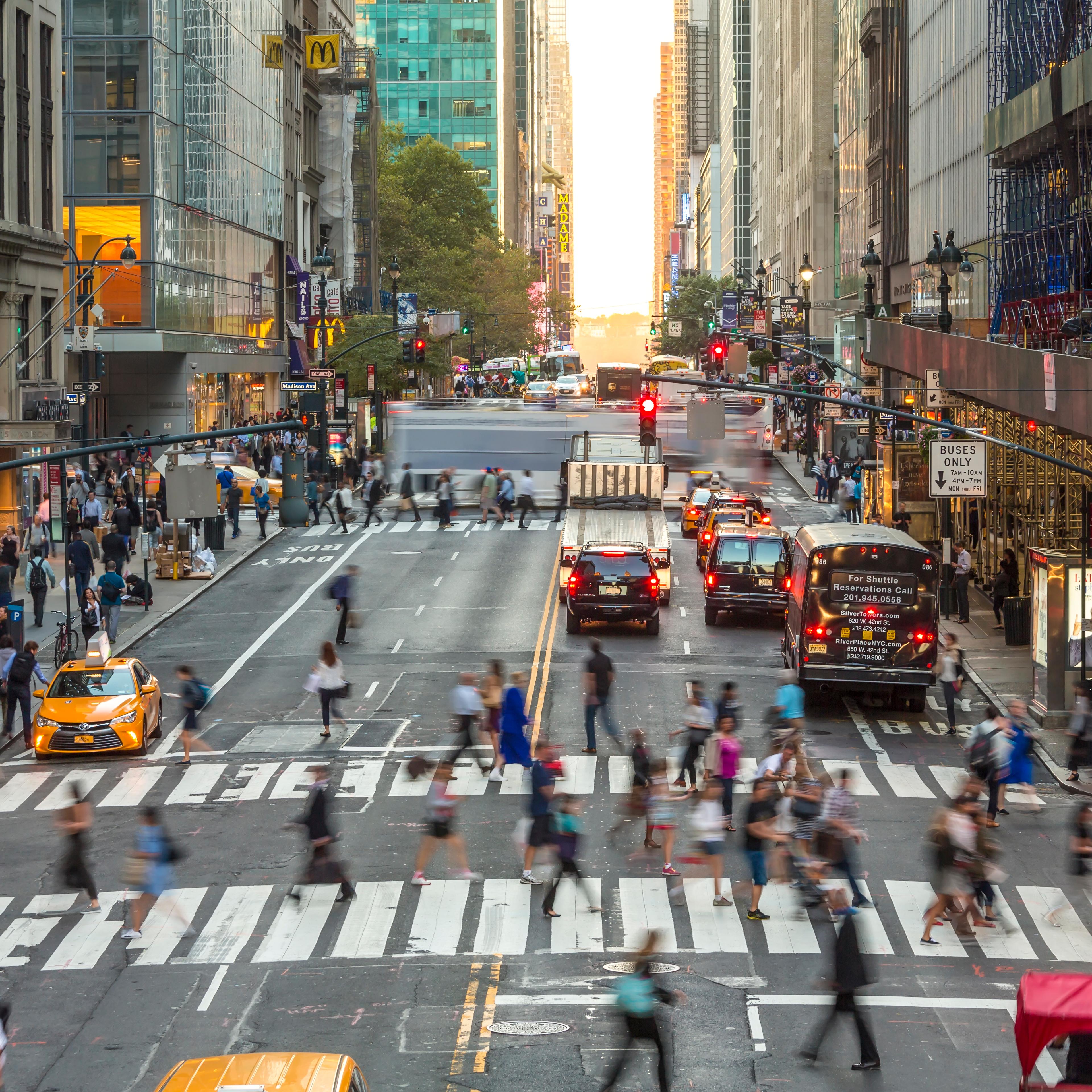 Busy avenue, Central Manhattan, New York City