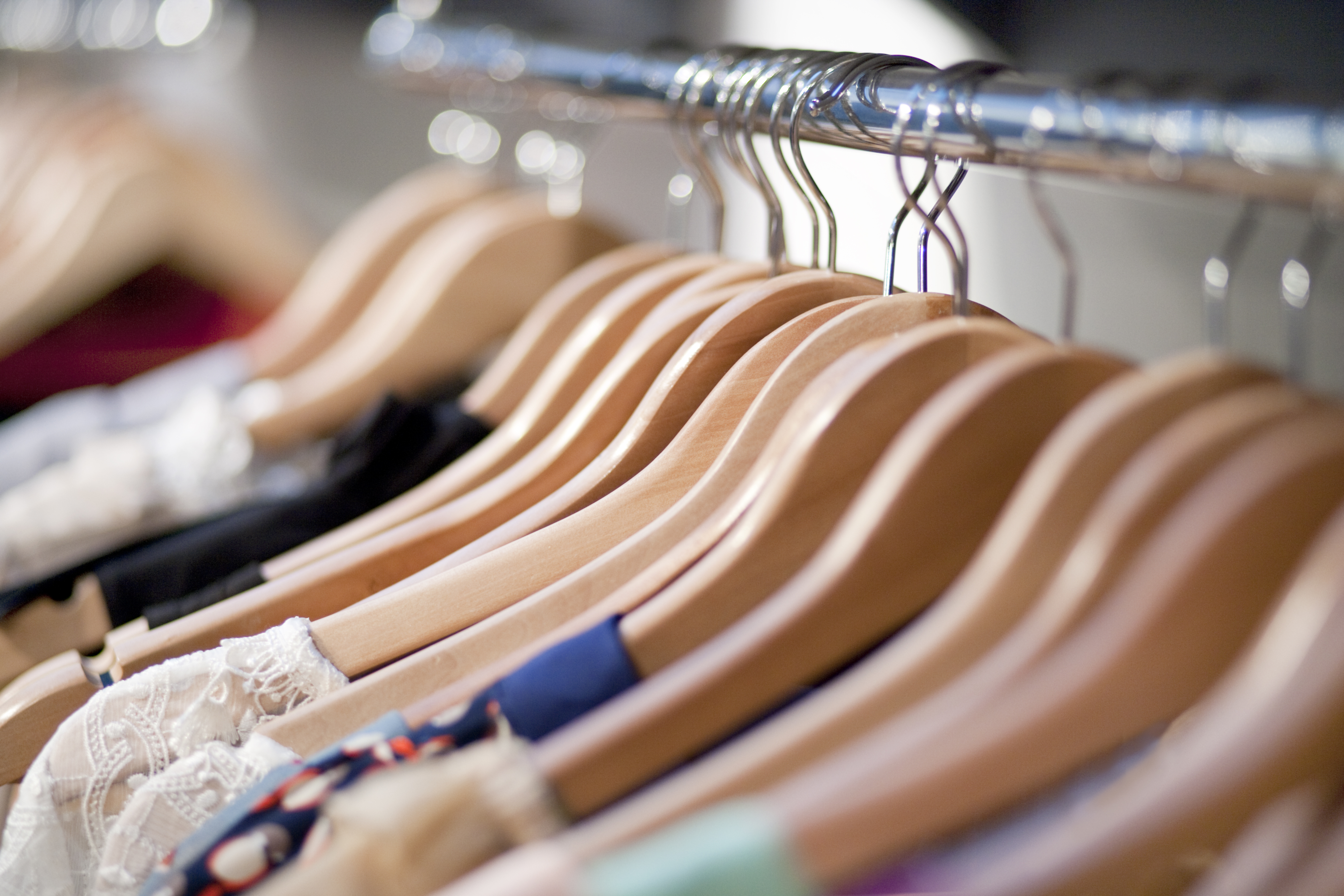 Clothes on hangers