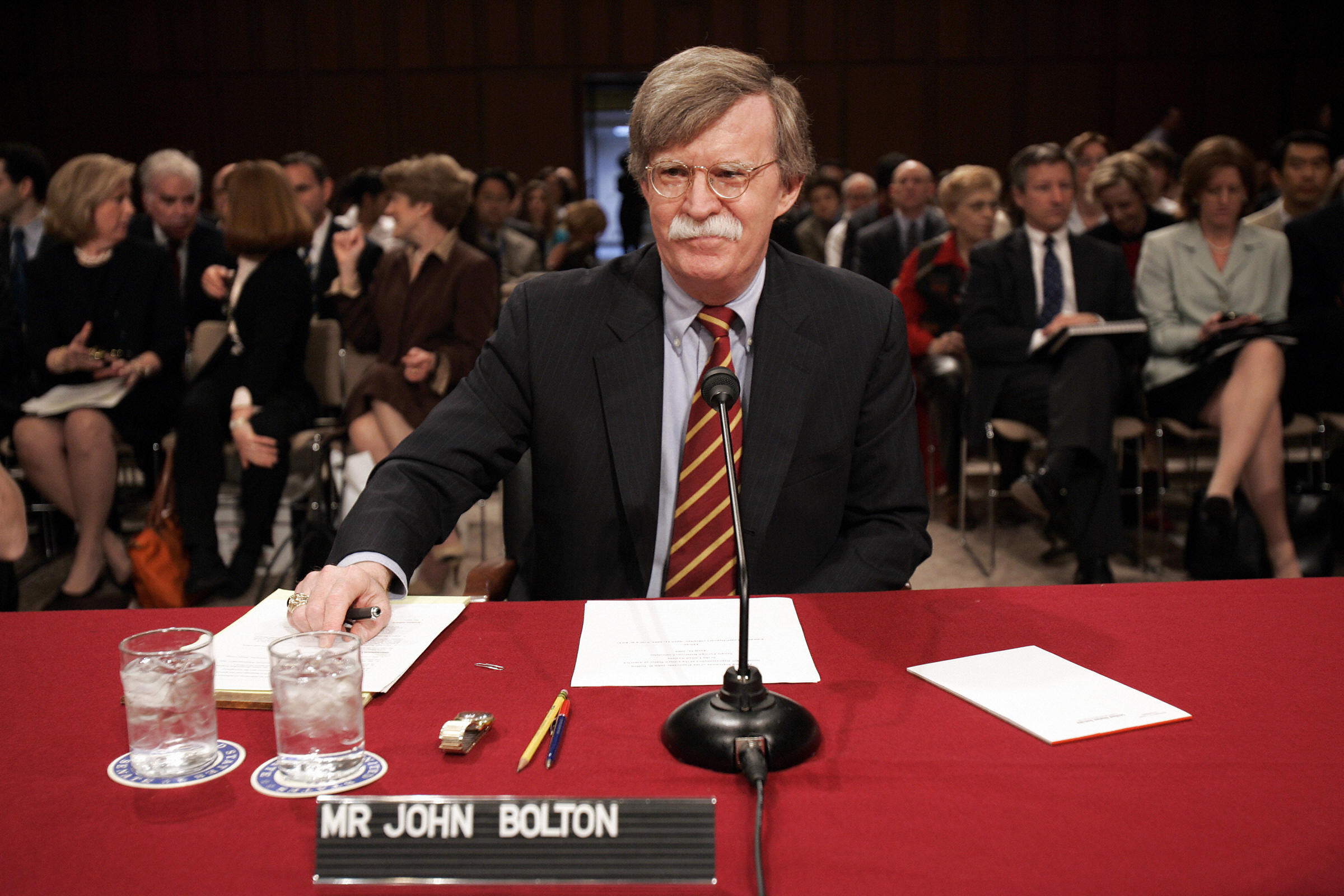 John Bolton before a confirmation hearing for nomination as U.S. ambassador to the United Nations