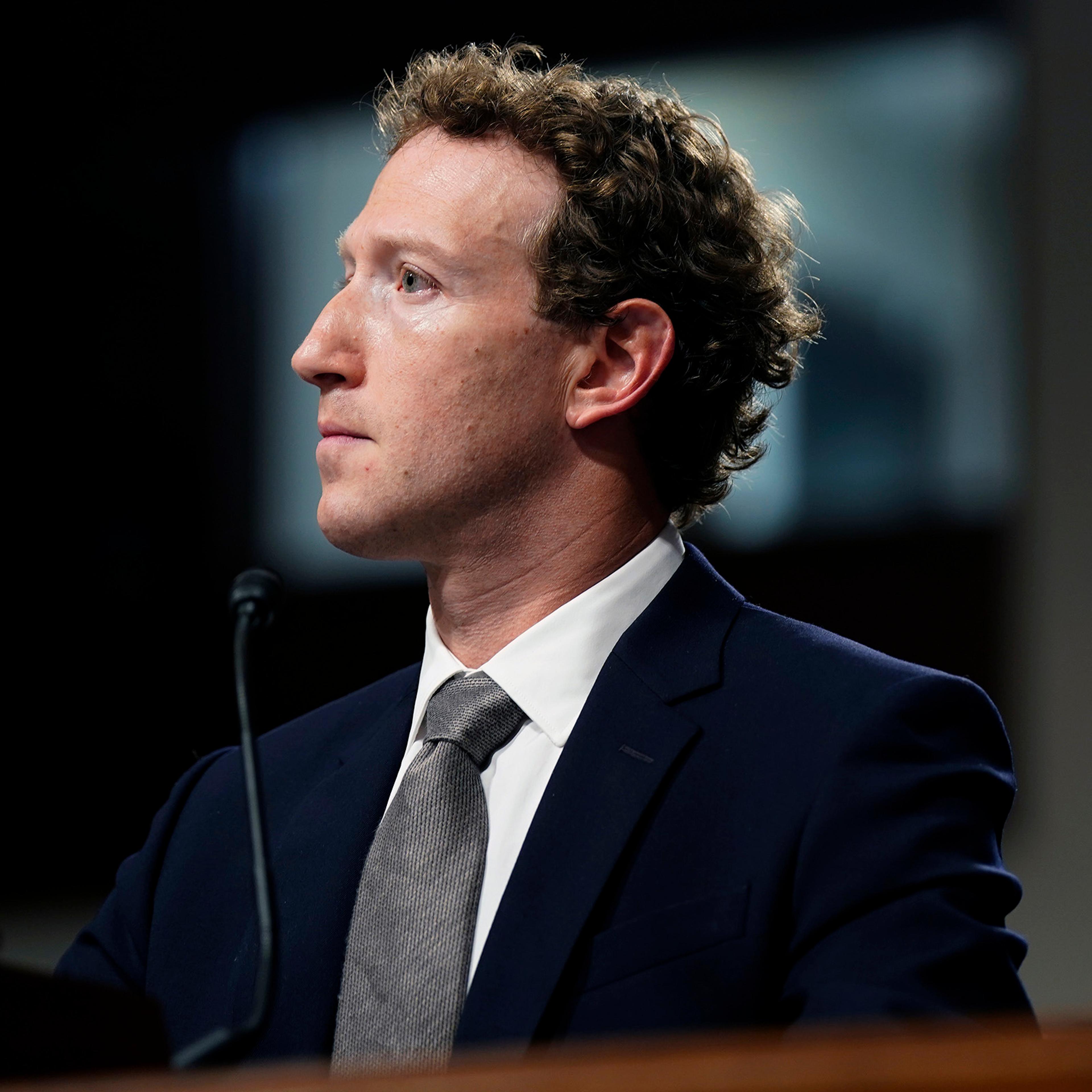 Mark Zuckerberg, chief executive officer of Meta Platforms Inc., during a Senate Judiciary Committee hearing on Jan. 31, 2024 in Washington, D.C.