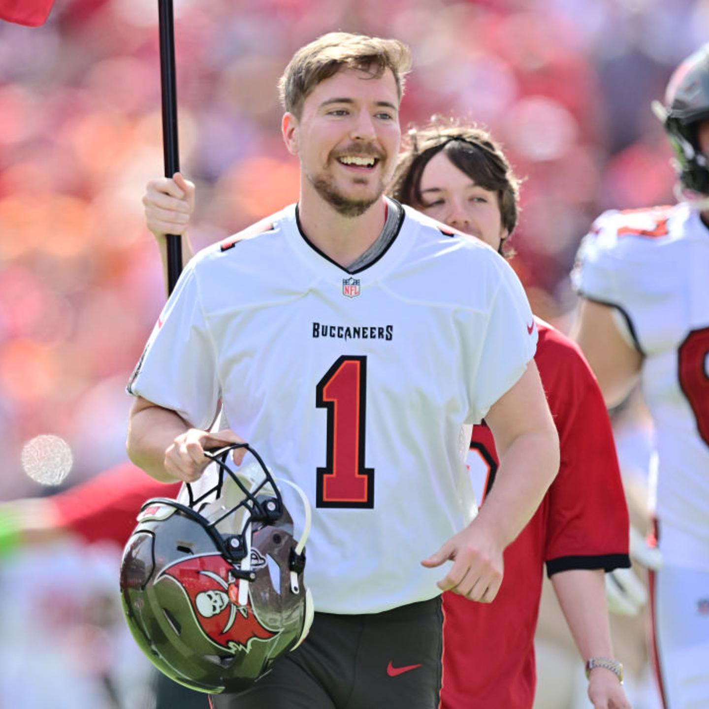 MrBeast in a football jersey