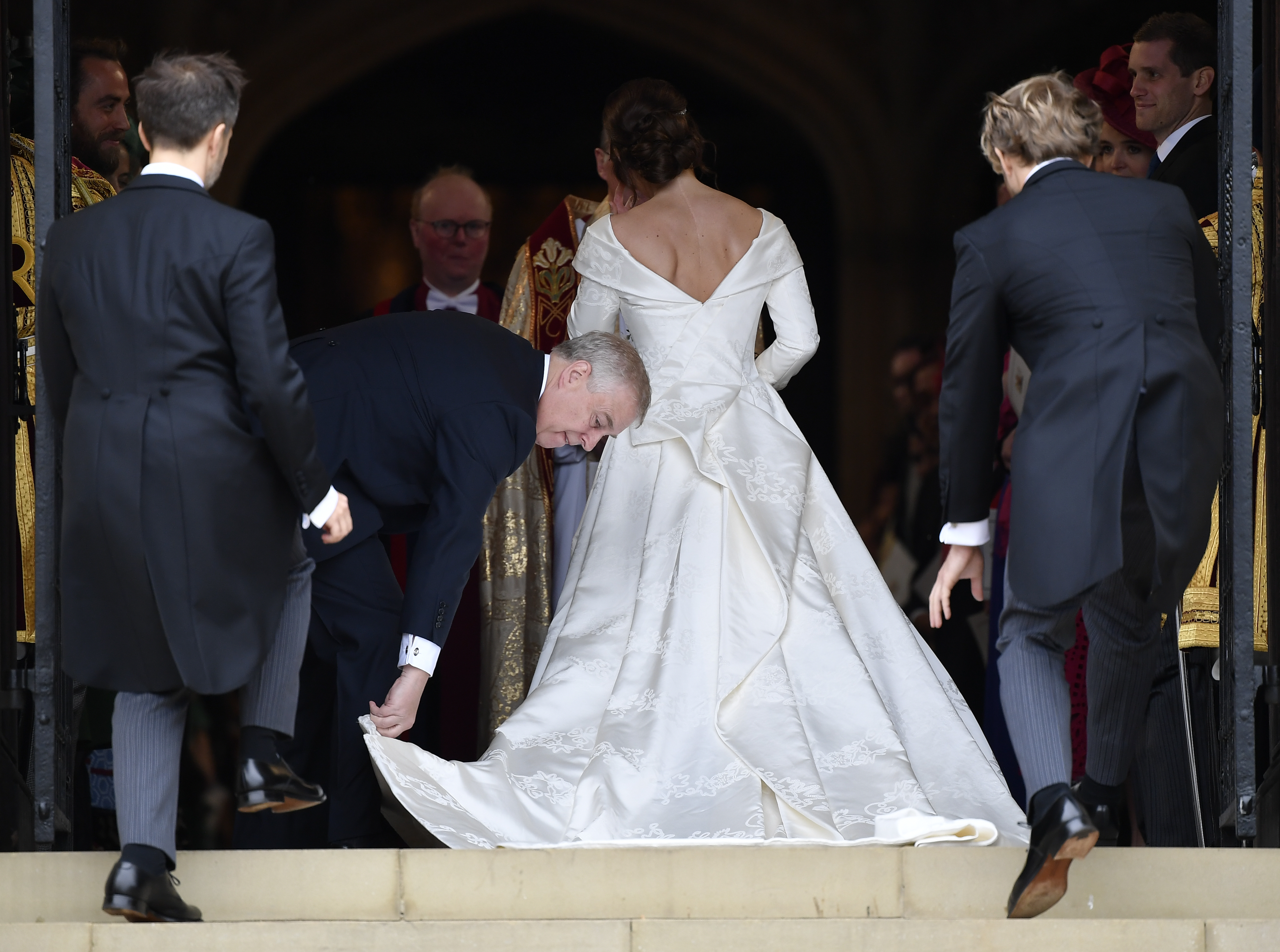 princess beatrice wedding dress scar Princess Eugenie's wedding dress highlights scoliosis scars