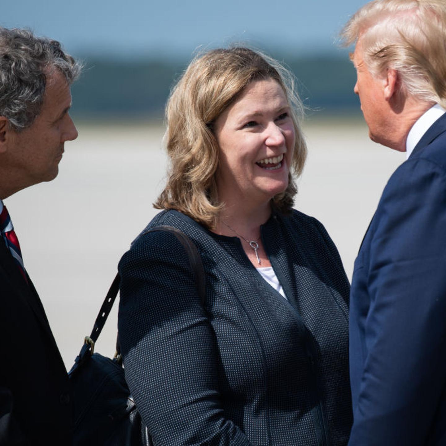 Donald Trump with Dayton Mayor Nan Whaley and Sherrod Brown