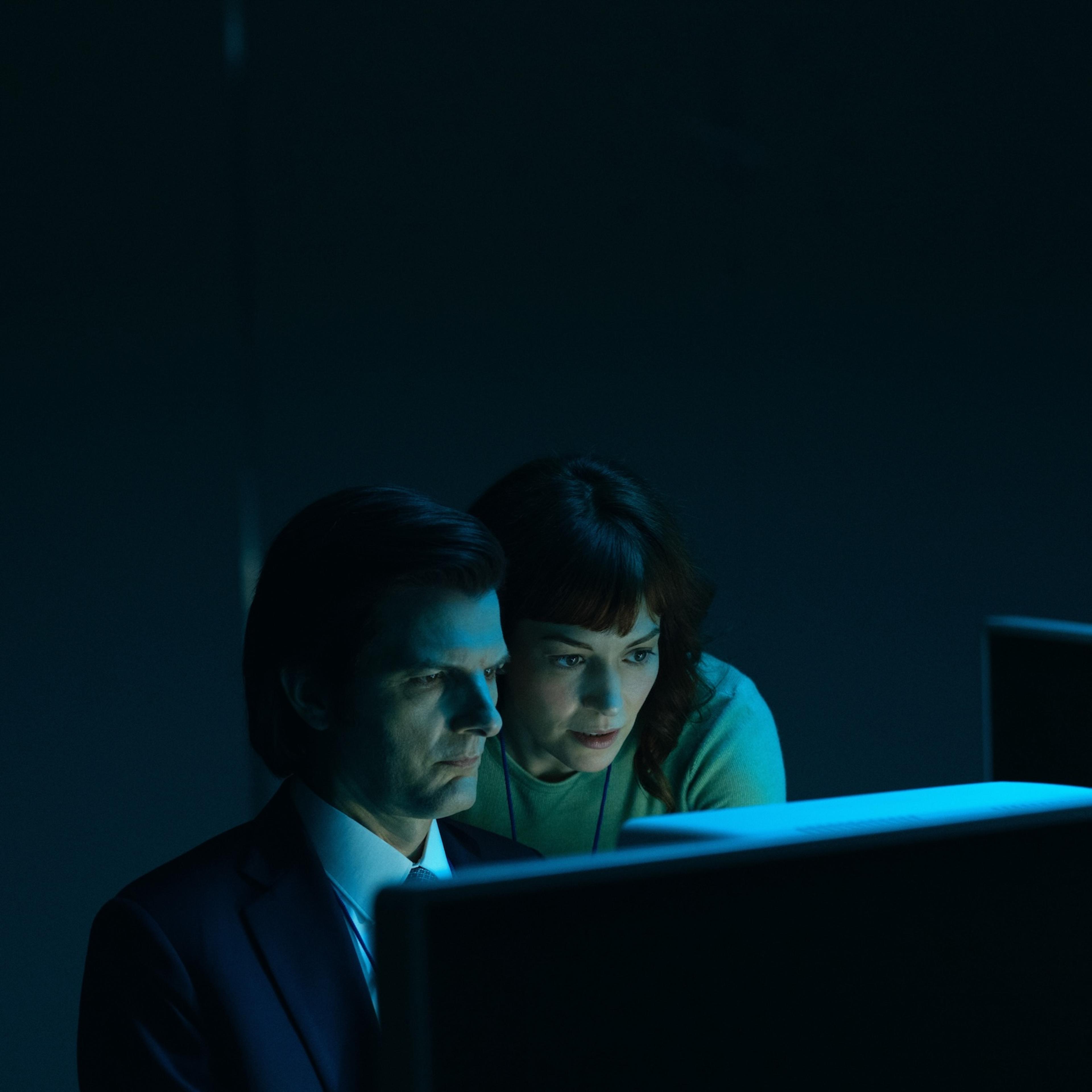 Adam Scott and Britt Lower in the Severance Season 2 finale