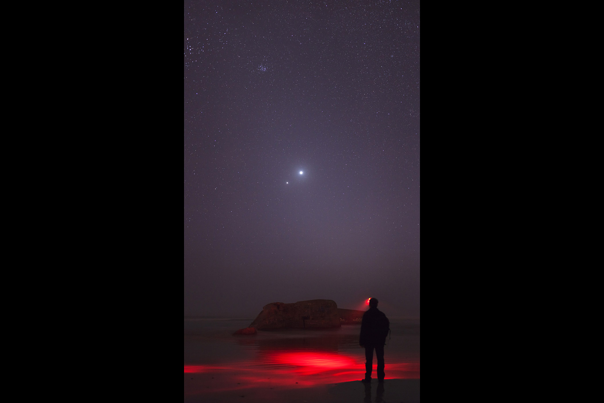 Facing Venus-Jupiter Close Conjunction