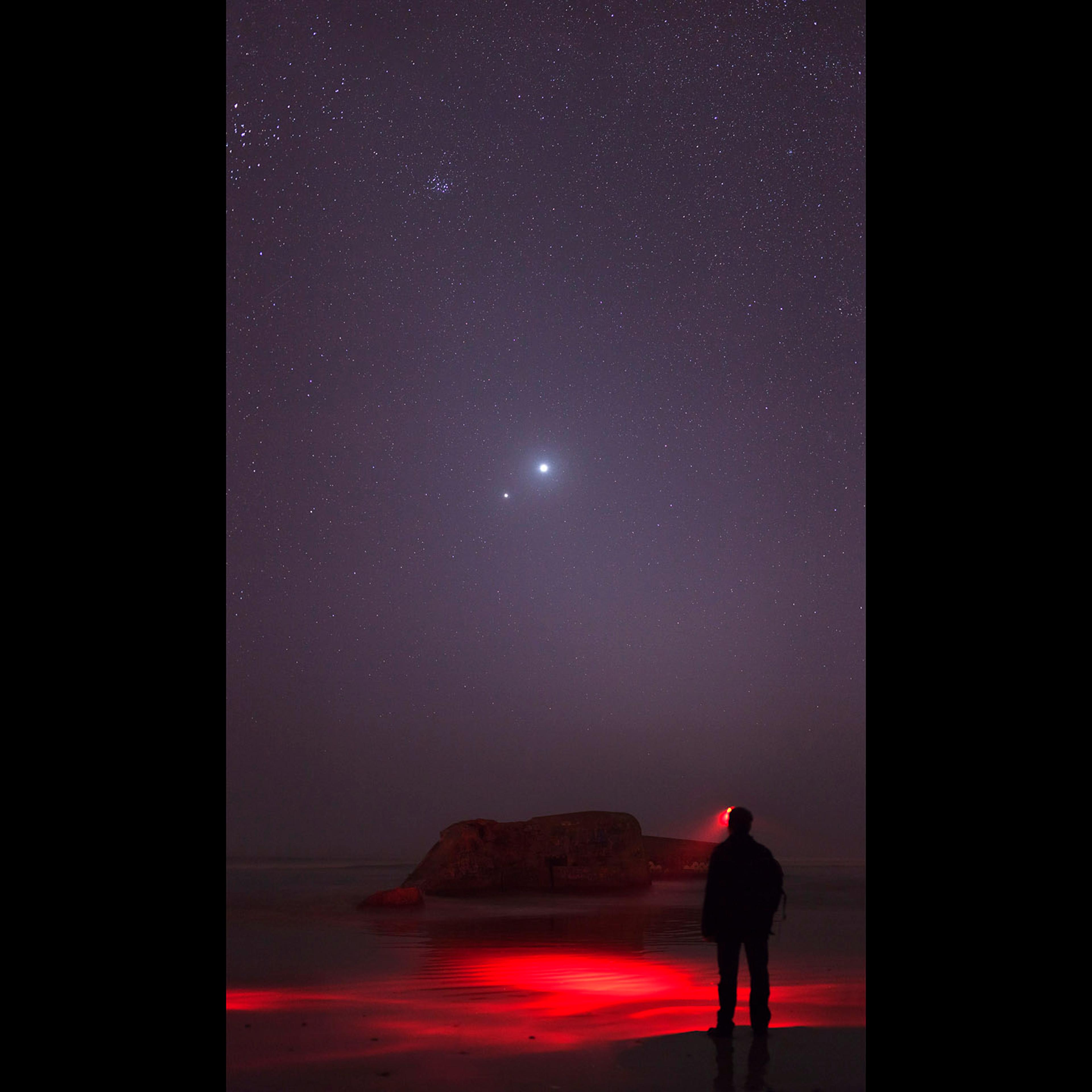 Facing Venus-Jupiter Close Conjunction
