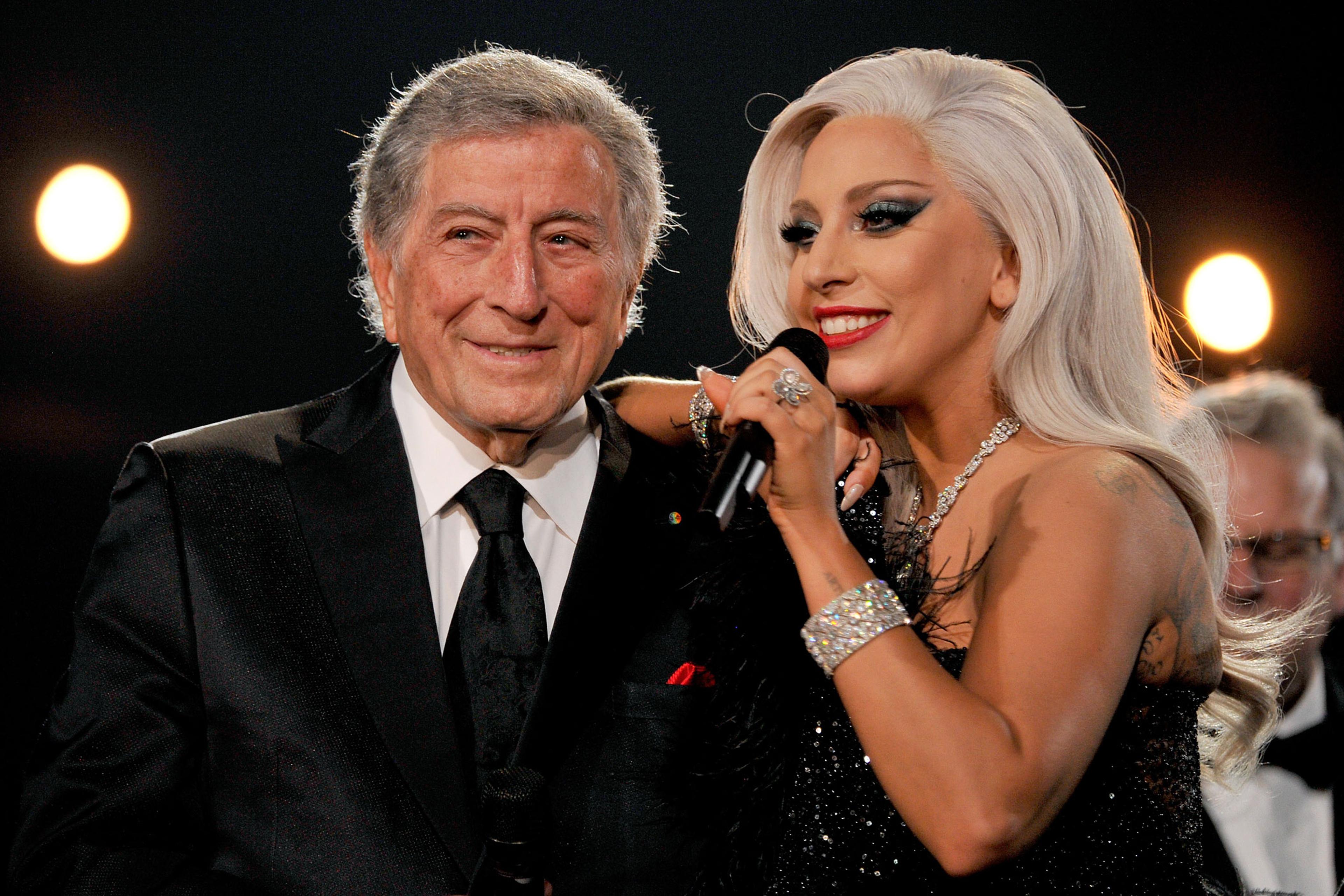 Grammy Awards 2015: Lady Gaga and Tony Bennett Get Cheeky Grammy Awards 2015: Lady Gaga and Tony Bennett Get Cheeky
