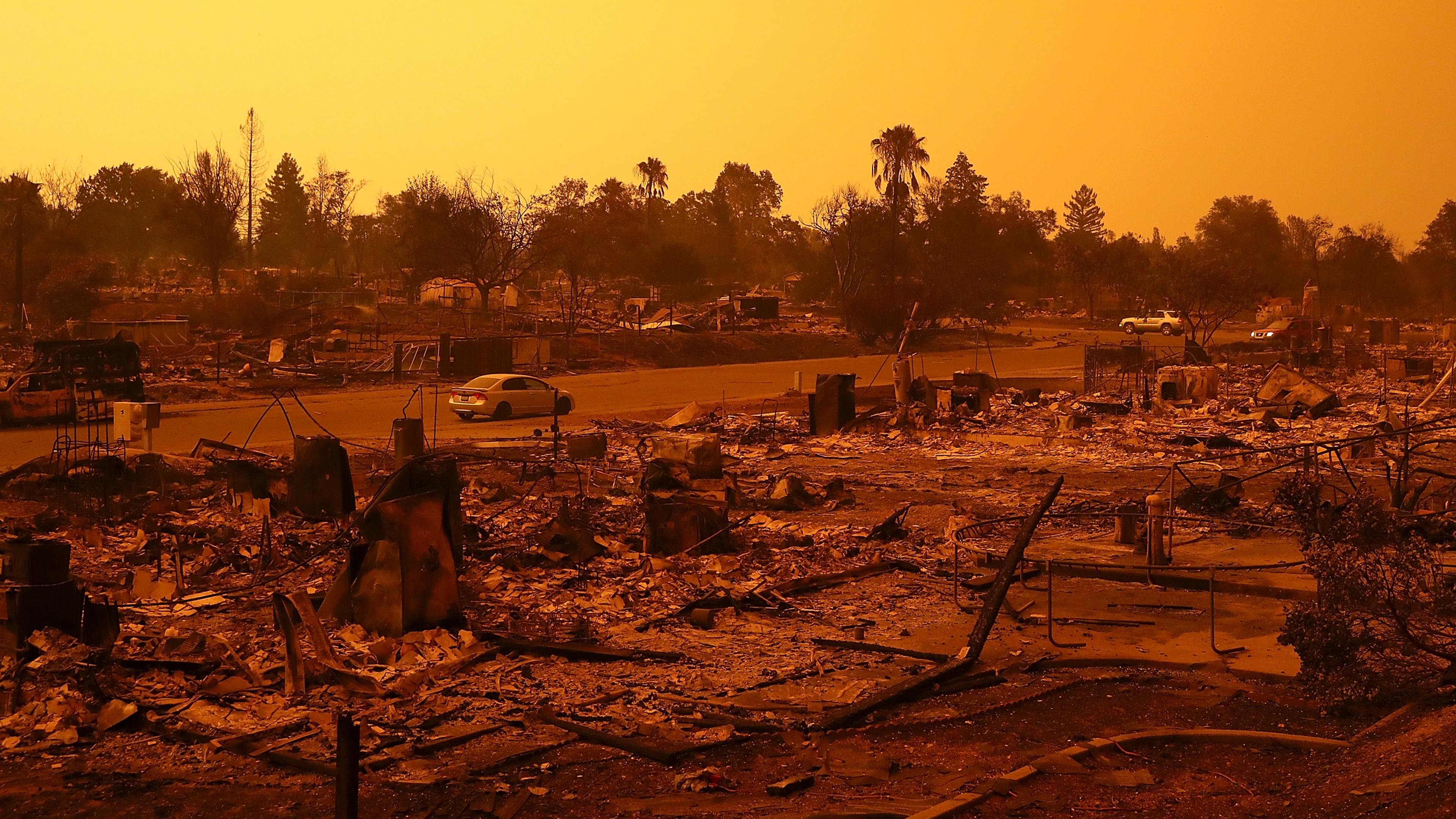 A view of homes that were destroyed by the Carr Fire in Redding, Calif. on July 27.