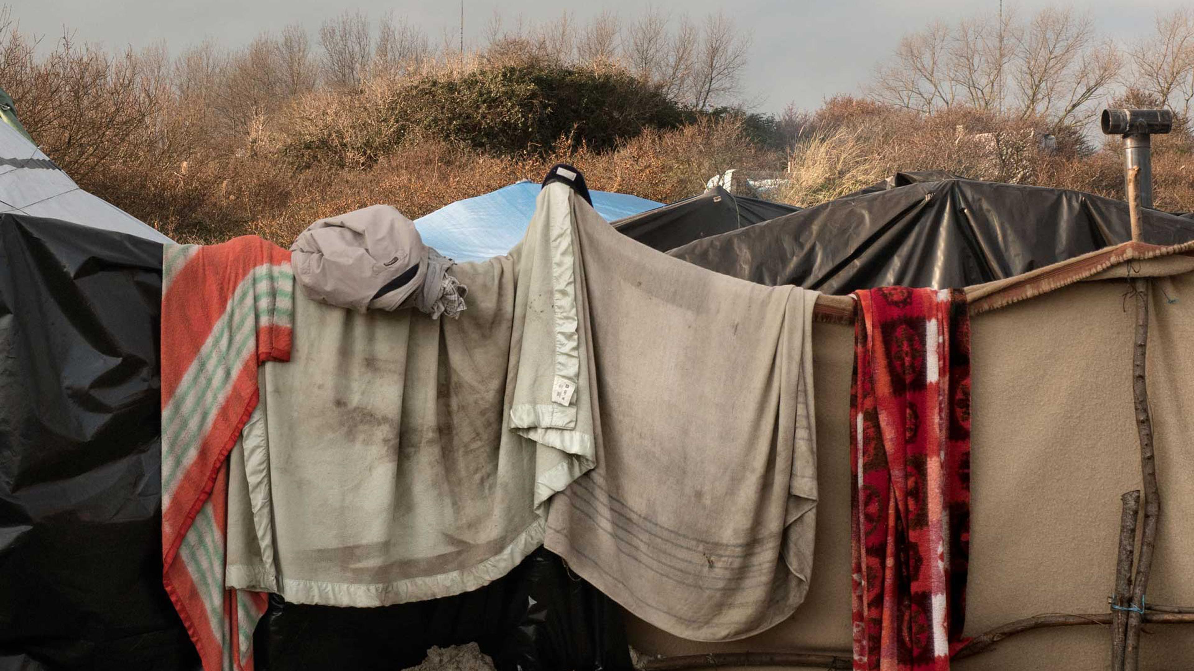 A dwelling for migrants in the "jungle" in Calais, France, Jan. 20, 2016.