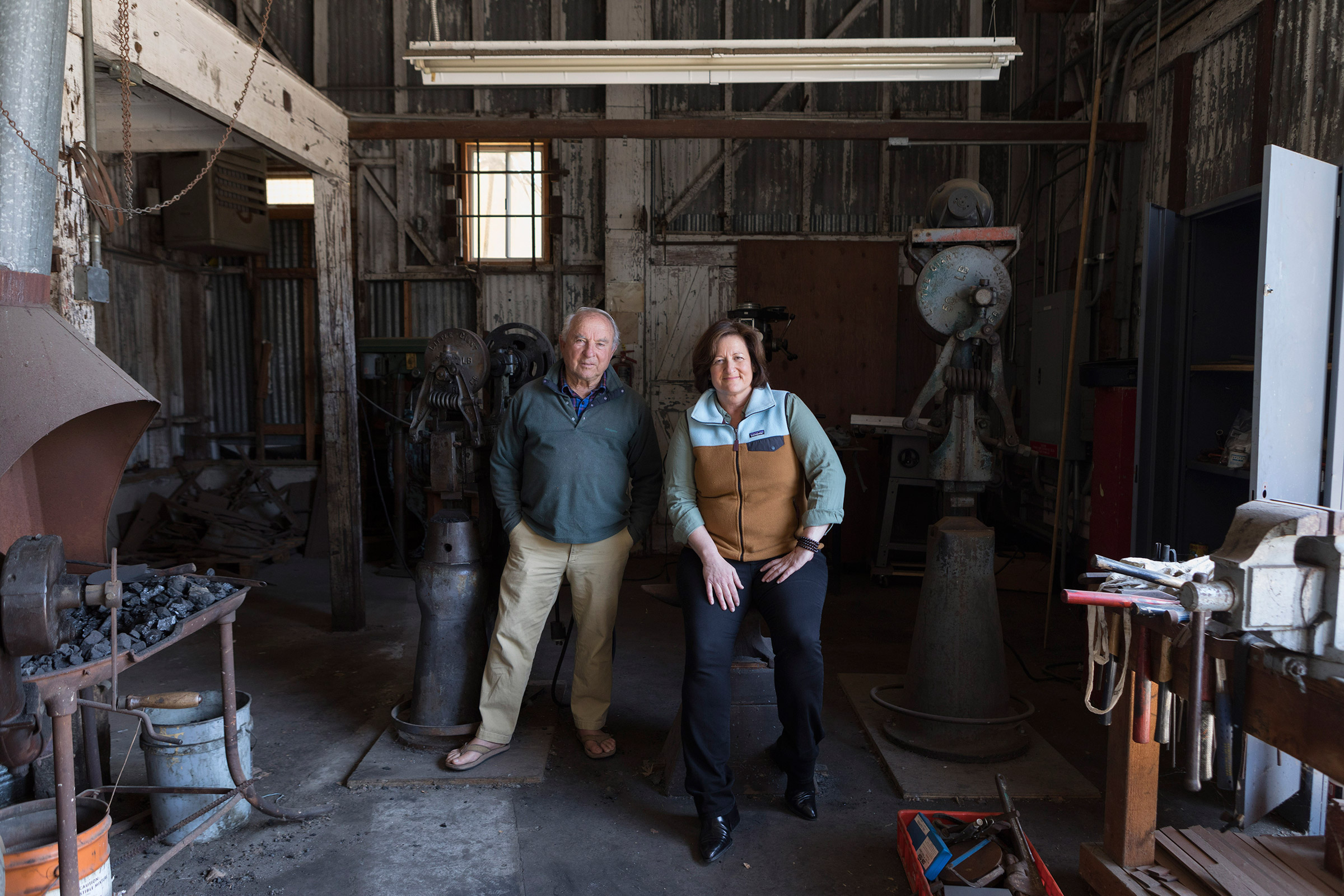 Yvon Chouinard and Rose Marcario at Patagonia in Ventura, Calif.