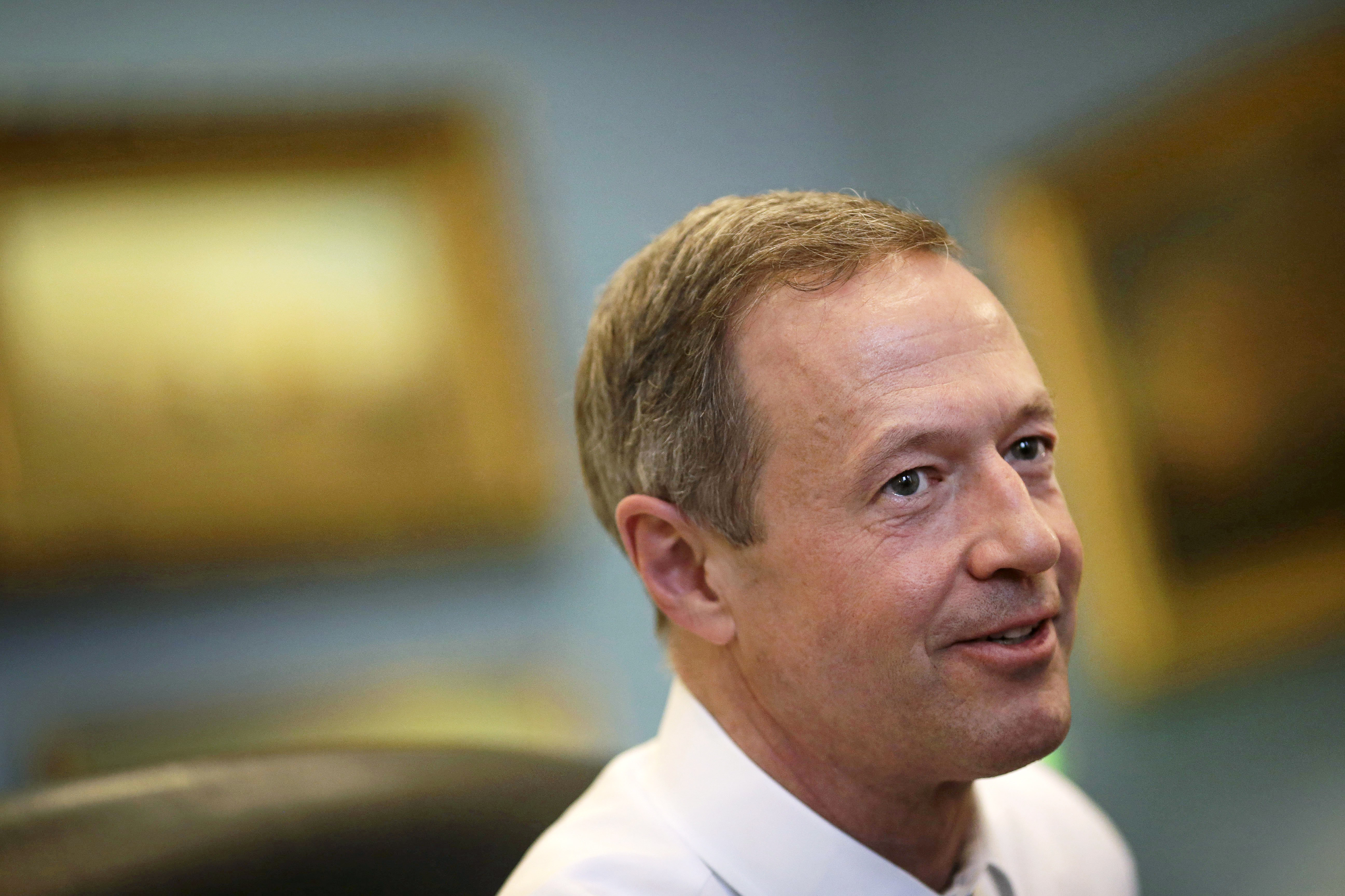 Maryland Governor Martin O'Malley speaks with reporters in his office inside the Maryland State House in Annapolis, Md., on April 7, 2014.