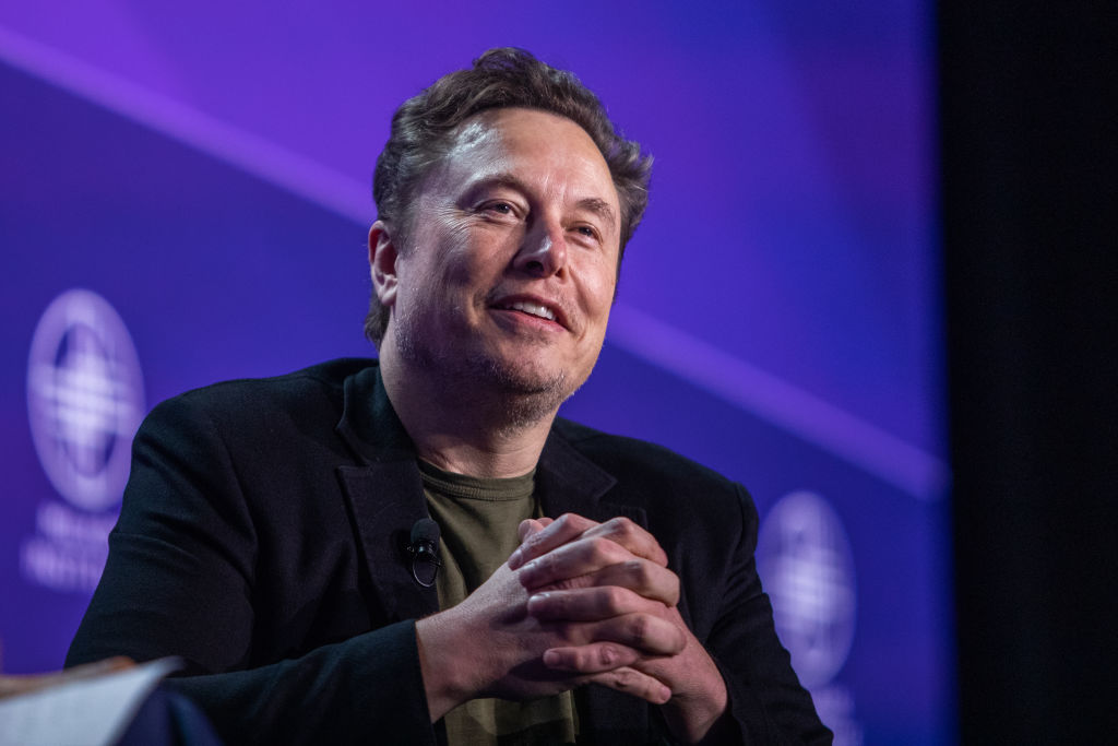 Elon Musk speaks at the Milken Institute's Global Conference in Beverly Hills, California, on May 6, 2024.
