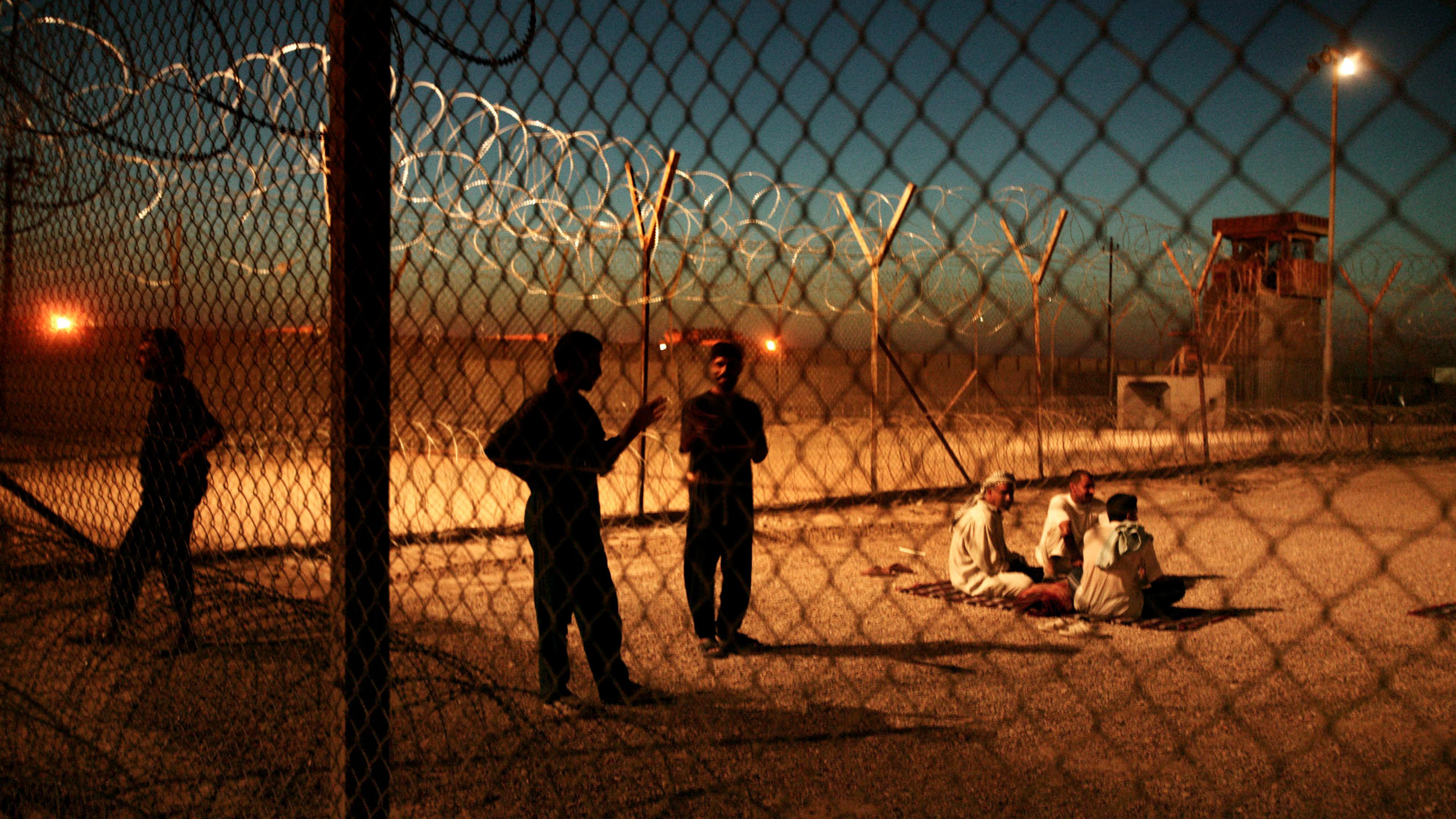 Iraqi detainees in Abu Ghraib prison, Baghdad, Iraq, June 25, 2004.