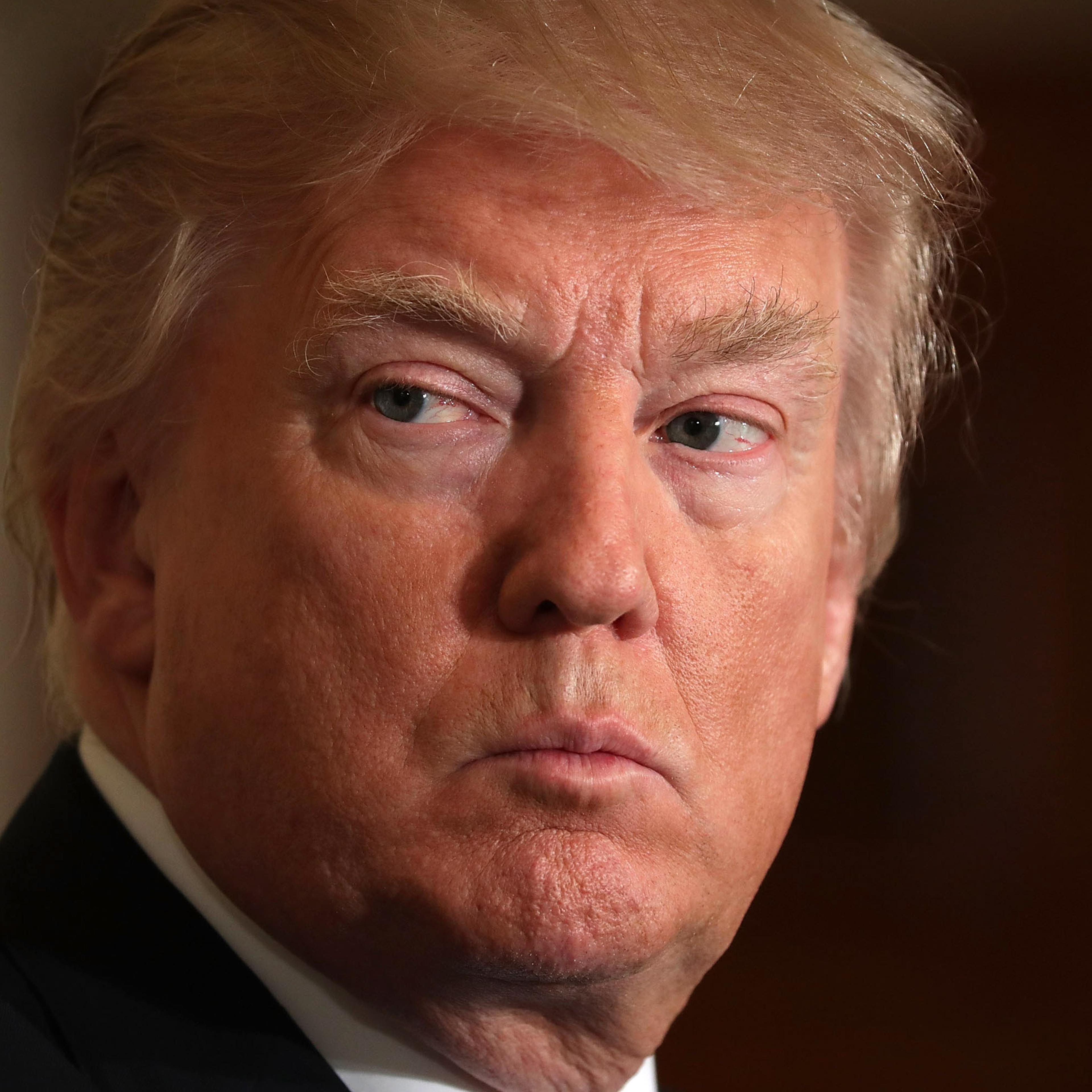 Donald Trump And NATO Secretary General Jens Stoltenberg Hold Joint News Conf.