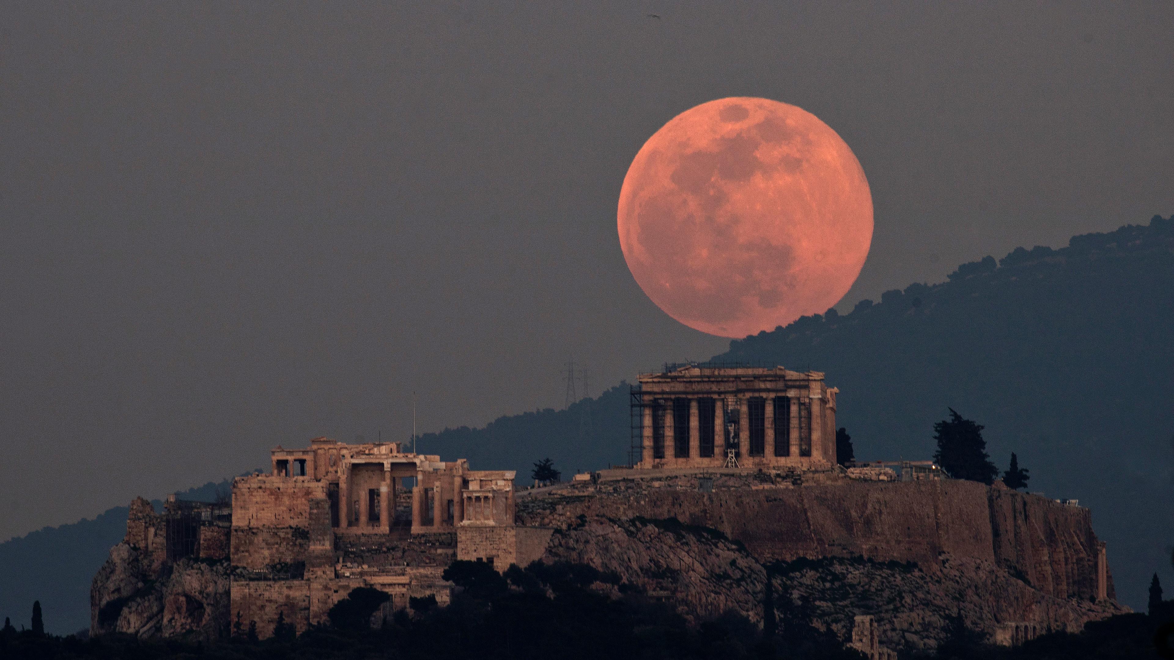 Greece Supermoon Acropolis