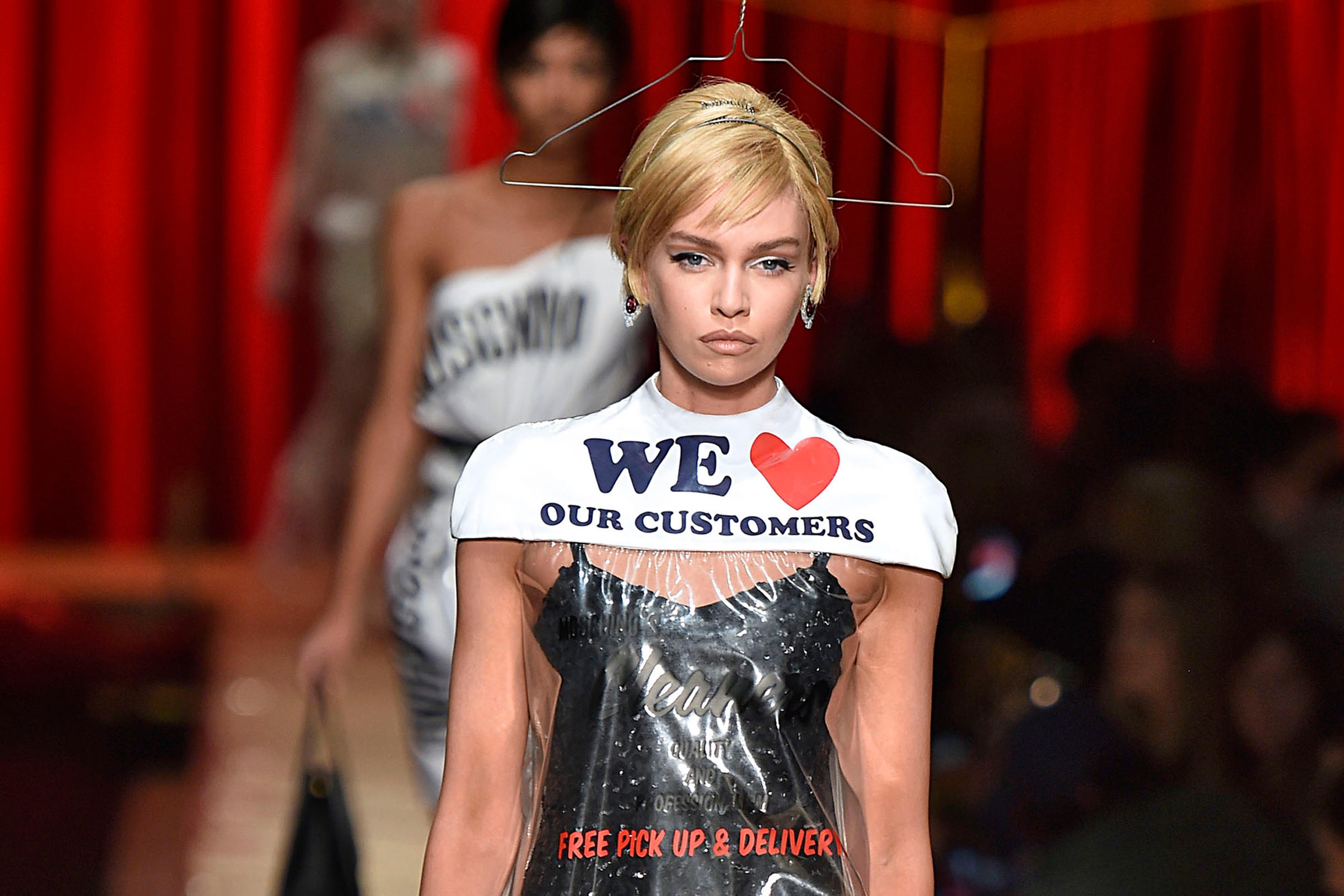 Moschino Selling Plastic Dry Cleaning Bag Dresses for $735 Moschino Selling Plastic Dry Cleaning Bag Dresses for $735