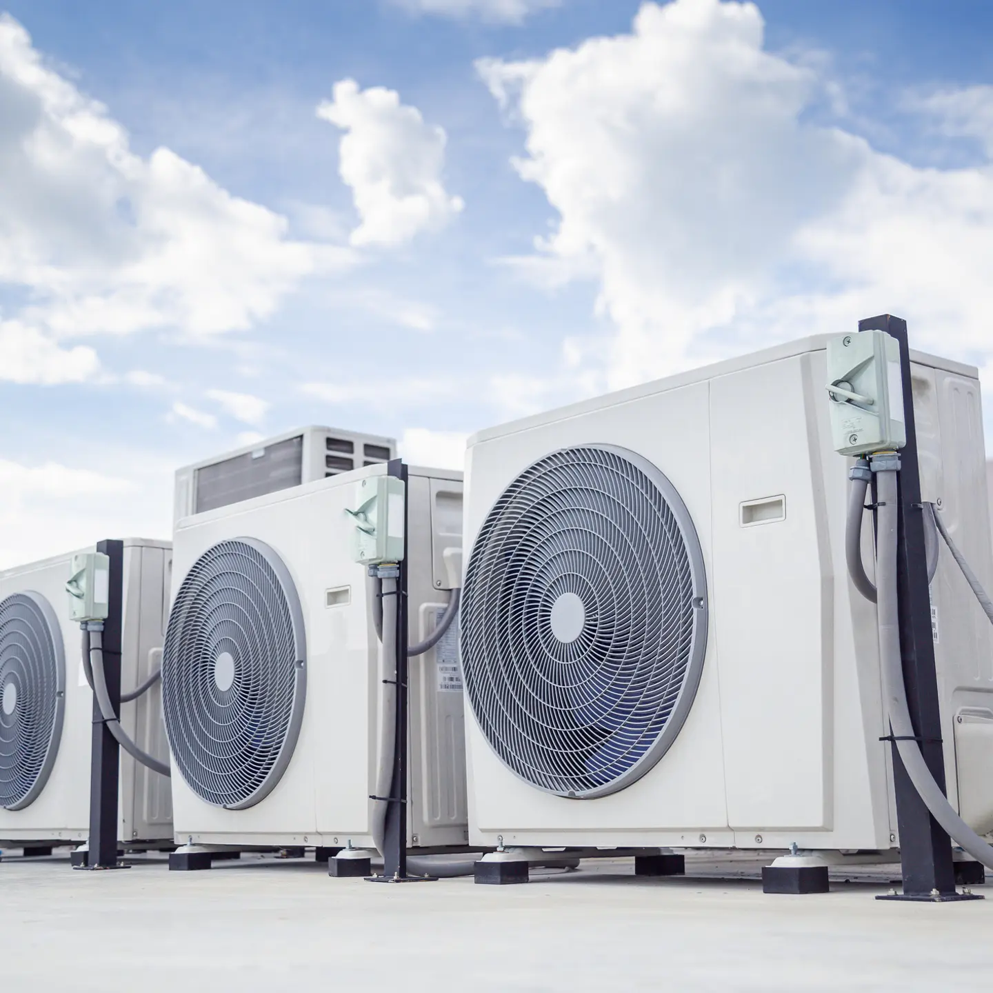 Air conditioning outdoor unit compressor install outside the building.