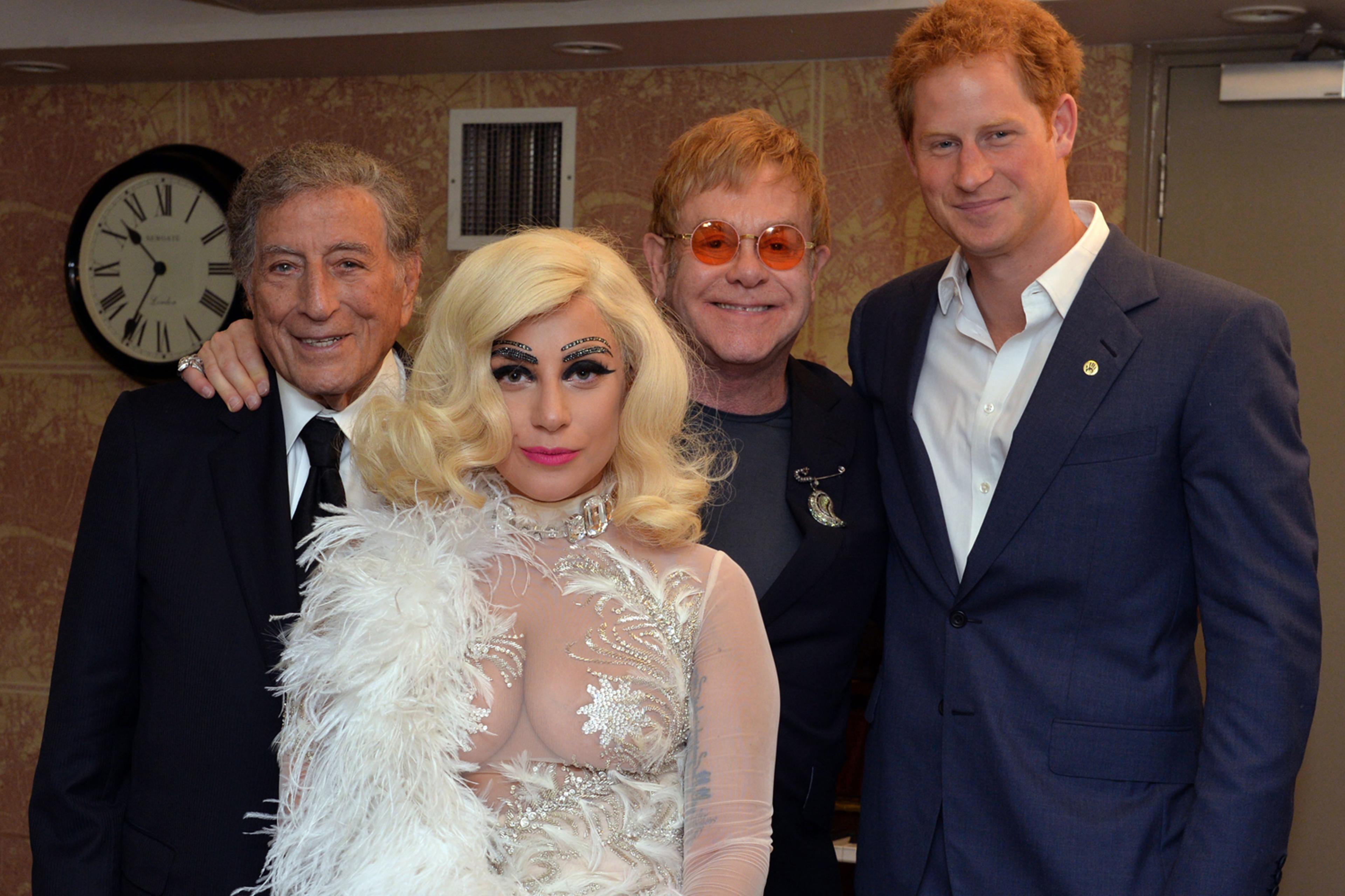 Lady Gaga Meets Prince Harry in See Through Dress Lady Gaga Meets Prince Harry in See Through Dress