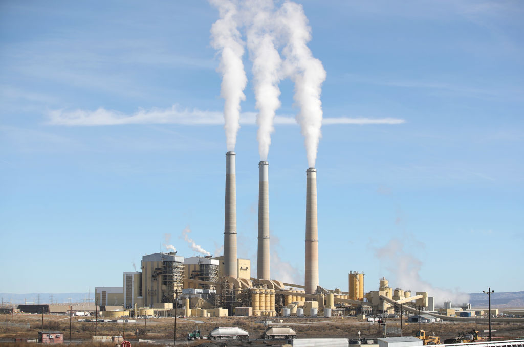 PacifiCorp's Hunter coal fired power pant releases steam as it burns coal outside of Castle Dale, Utah, on Nov. 14, 2019.