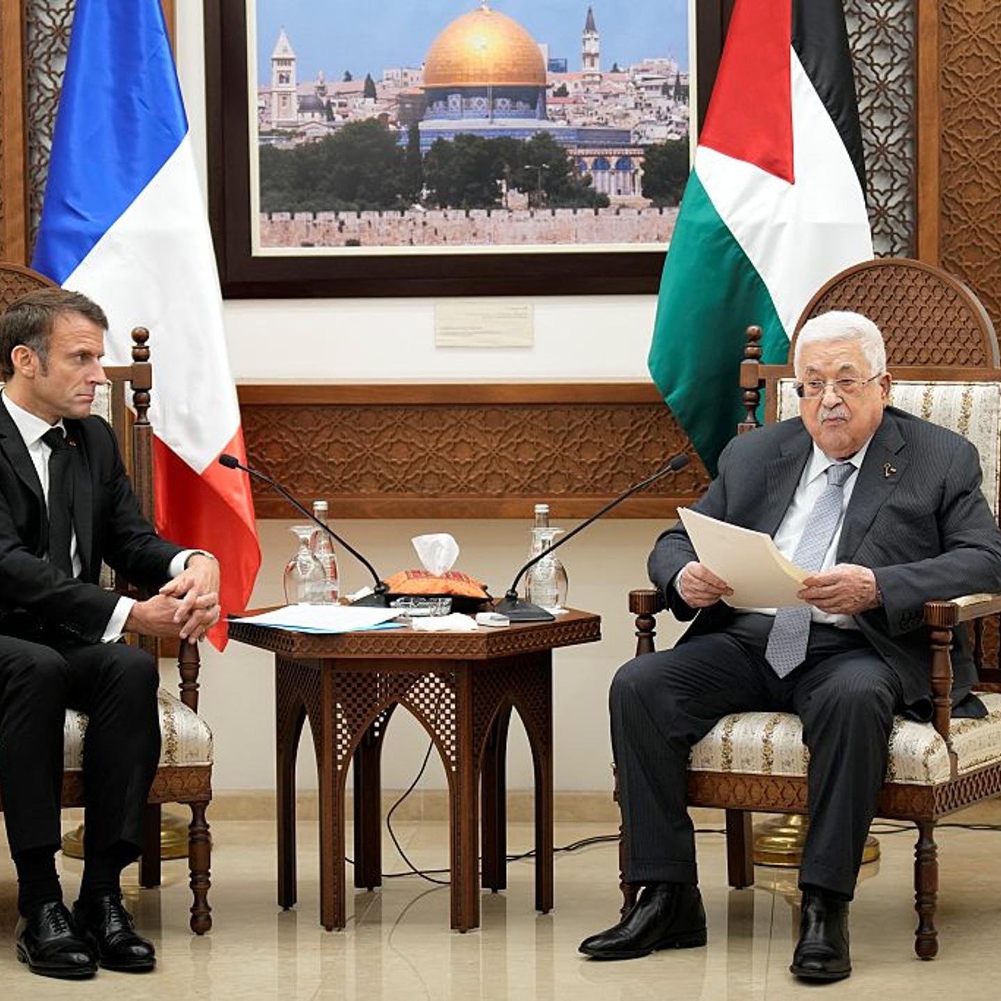TOPSHOT-PALESTINIAN-FRANCE-ISRAEL-POLITICS-DIPLOMACY-CONFLICT