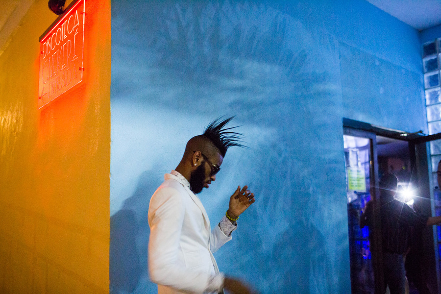 November 6,  2015 -Reggaeton artist El Yonki before his concert Varadero, Cuba. HIs spiky hair is synonymous with the genre, as he was the first come out with the long-on-top, shaved sides look. Here, Yonki preps for his first concert after several month