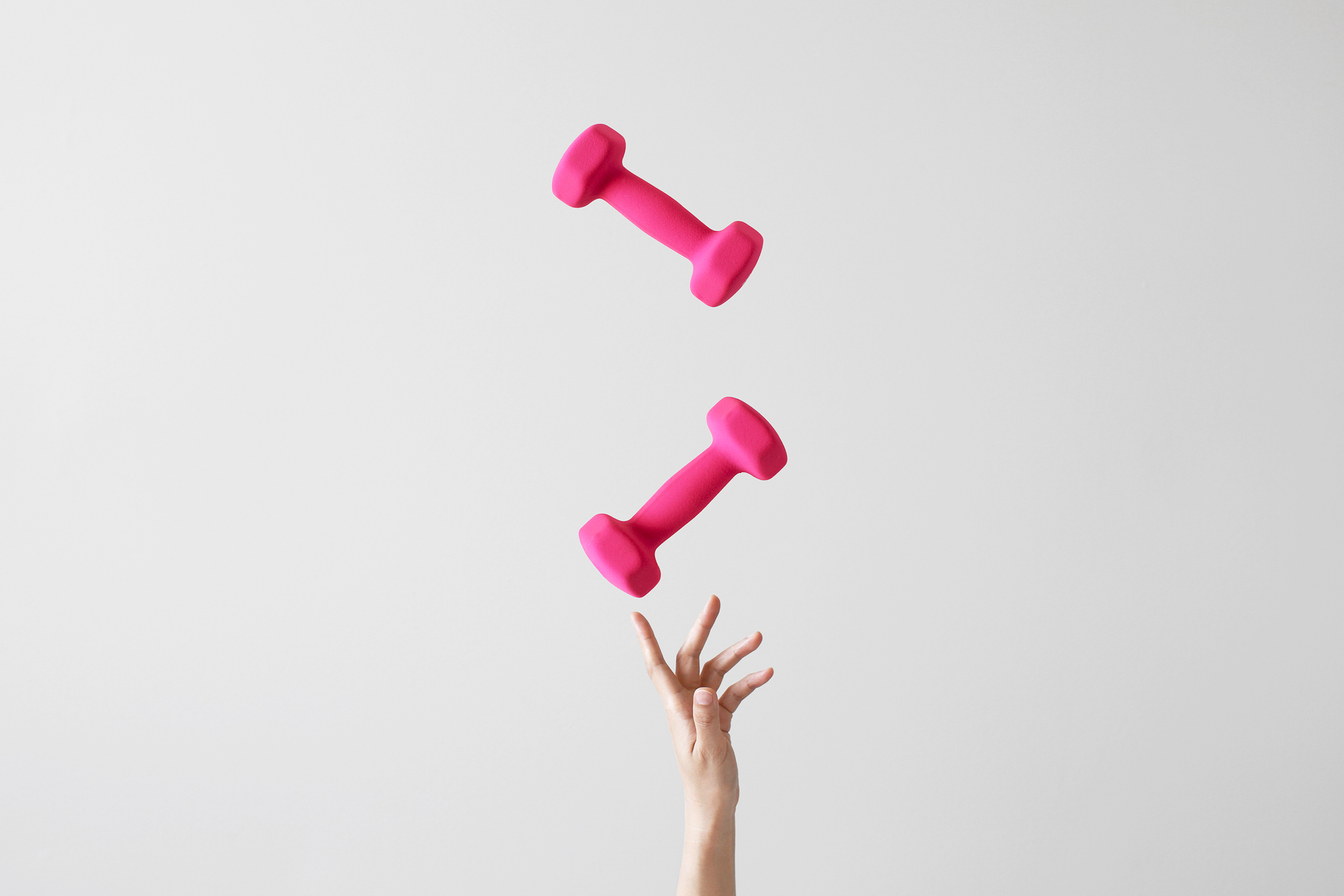 pink weights body image health fitness motto stock