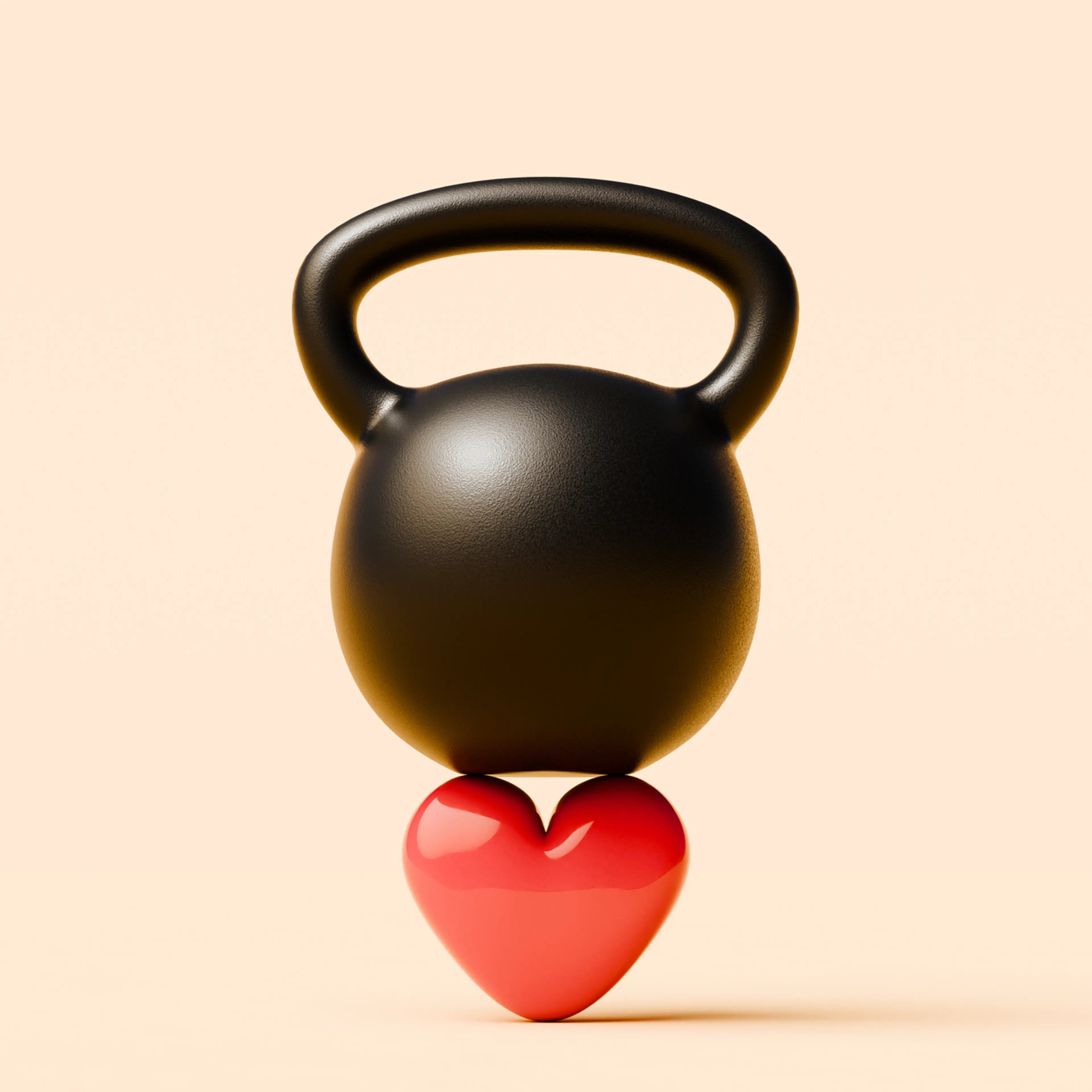 Weight on top of red heard shape