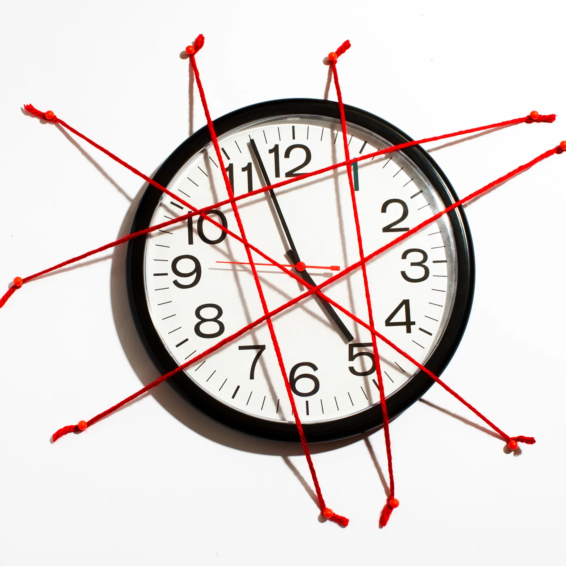 Clock tied down