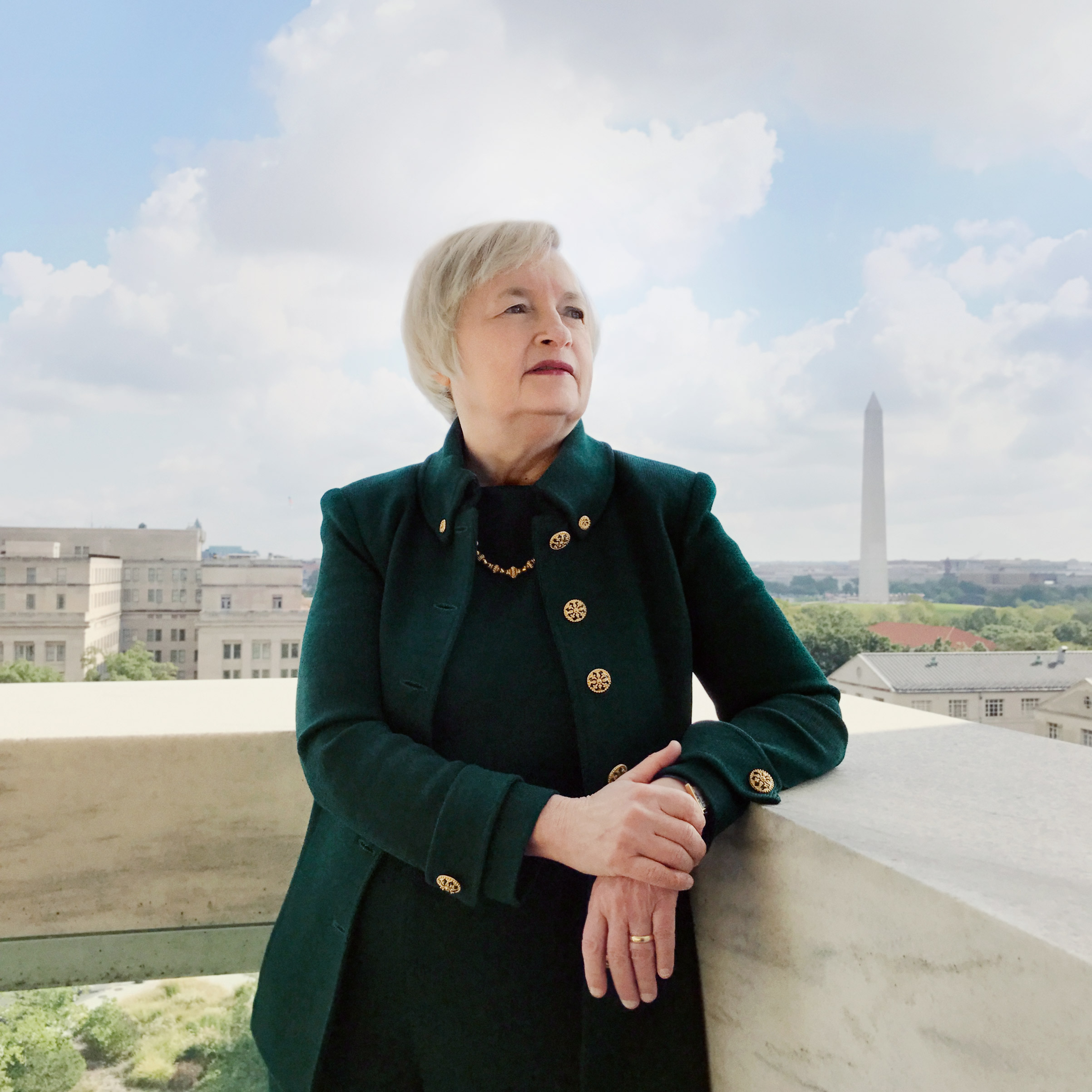 Portrait of Chairwoman Janet Yellen, photographed on the Federal Reserve's cafetria terrace, Washington, D.C., October 4, 2016.