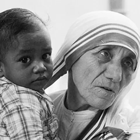 Mother Teresa in a Calcutta orphanage, 1979.