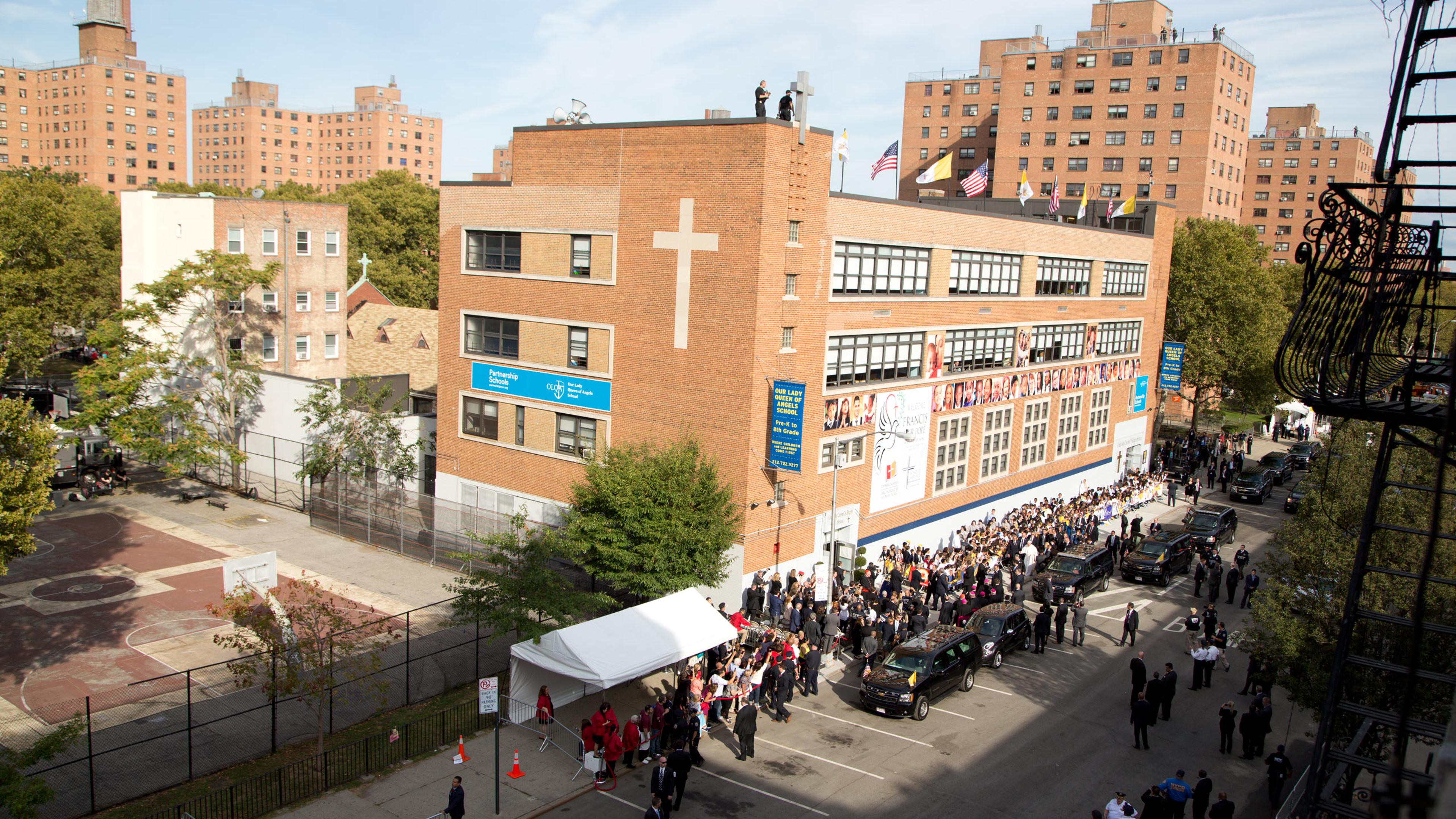 Pope Francis visits Our Lady Queen of Angels School in East Harlem, New York. Sept, 25, 2015. Tobias Hutzler for TIME