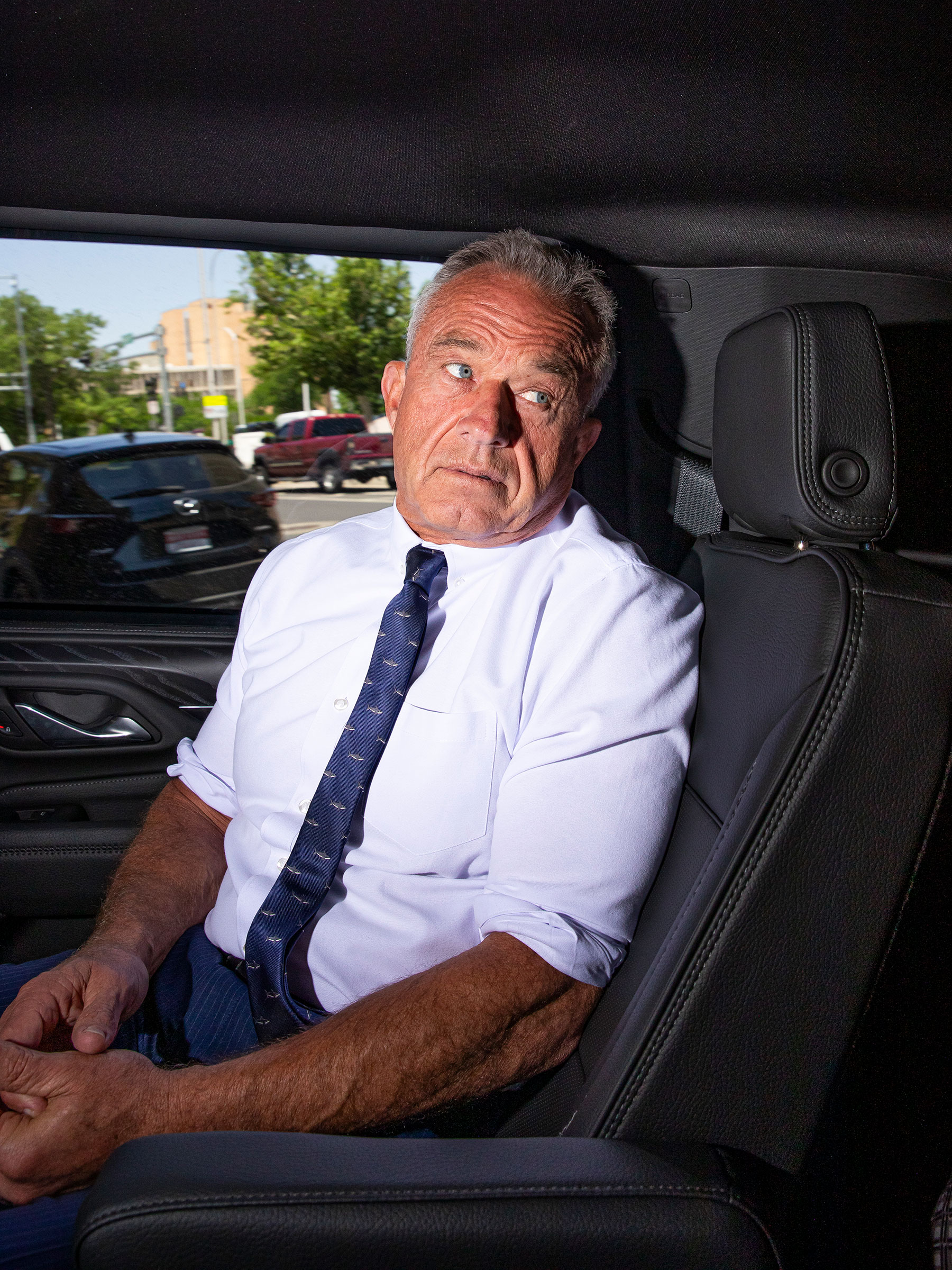 Kennedy commutes to the premiere of the documentary "Recovering America" in Albuquerque on June 15.