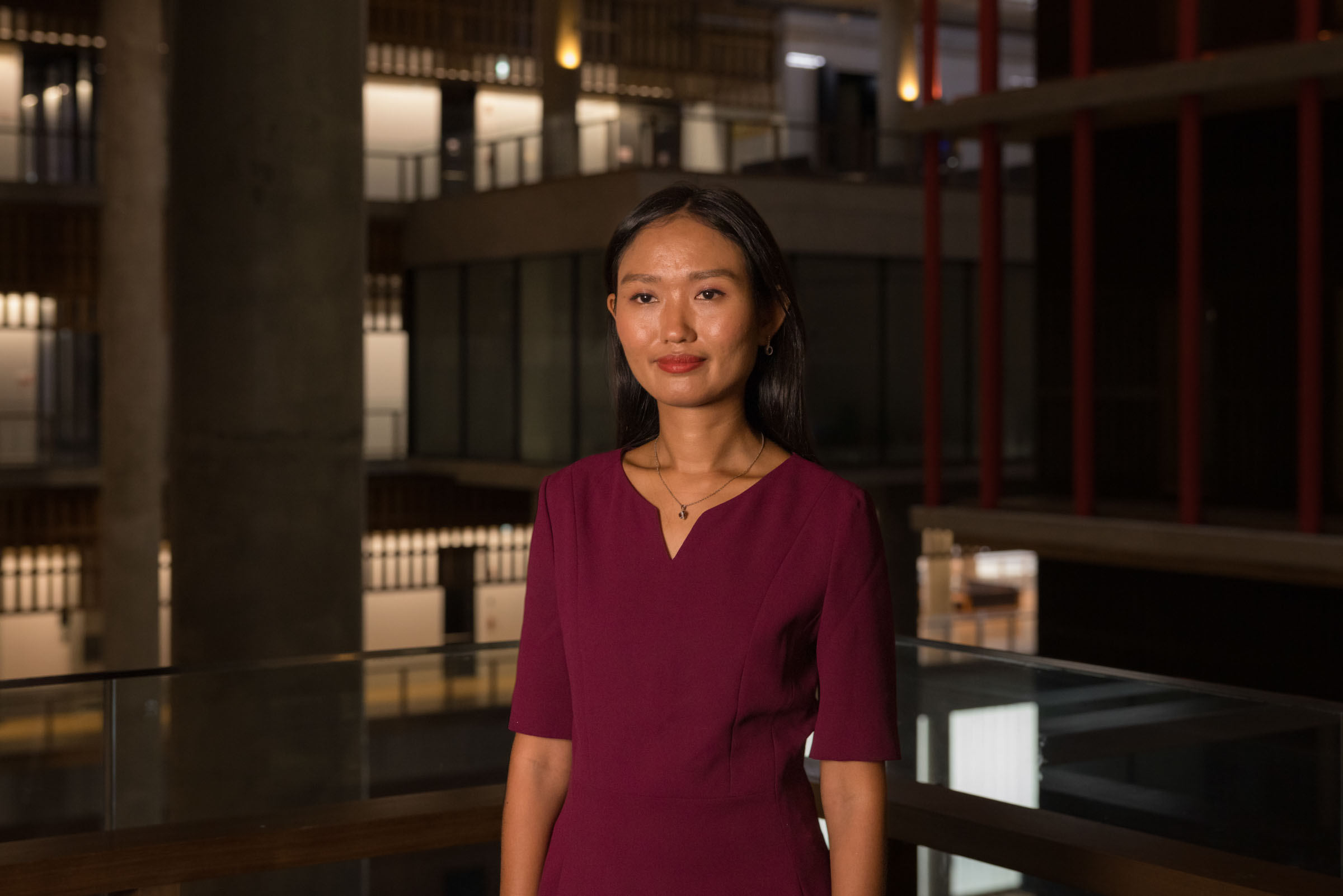 Chonthicha “Lookkate” Jangrew stands for a portrait at The Secretariat of The House Of Representatives in Bangkok, Thailand, on Tuesday, April 23, 2024.