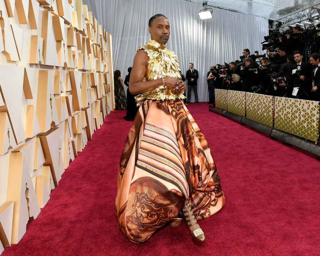 billy porter dress red carpet Black Christian Siriano gown of Billy Porter