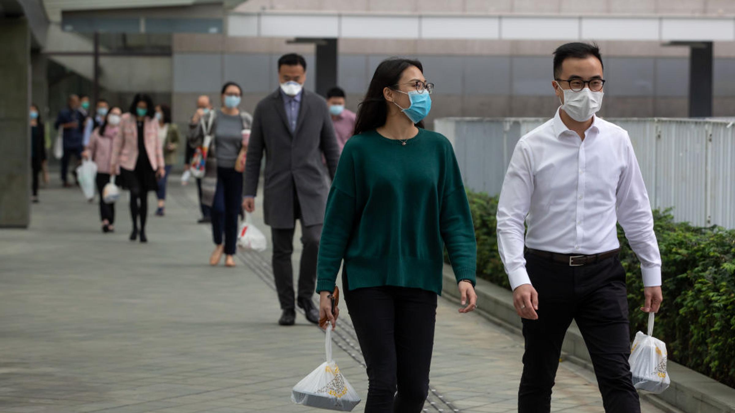 Hong Kong Office Workers As City's Public Services Gradually Resume Normal Work Arrangements