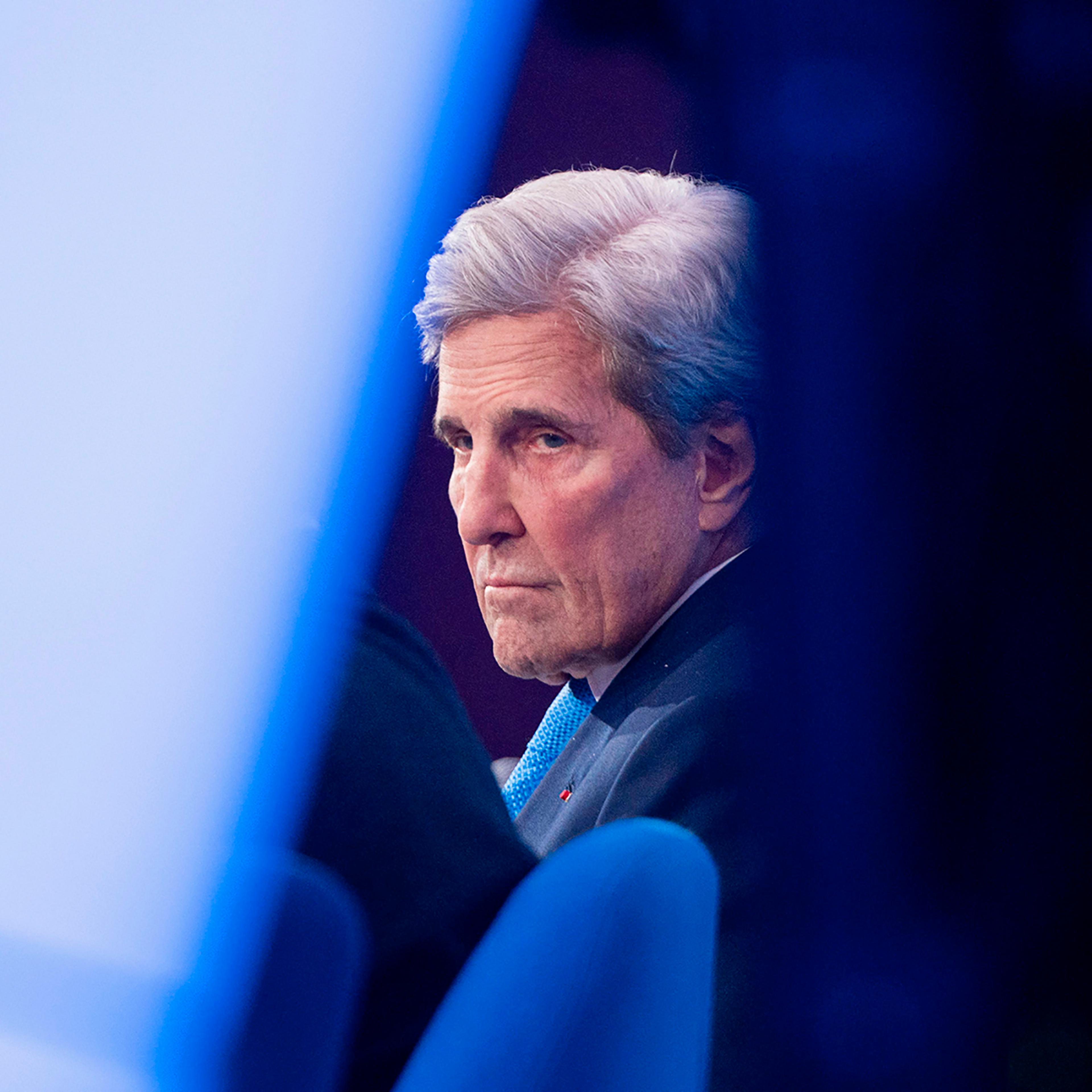 John Kerry attends the 2024 International Energy Agency ministerial meeting in Paris, on Feb. 13, 2024.