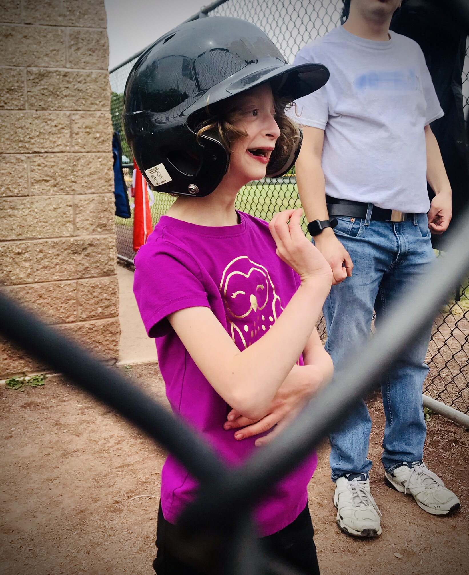 Fiona at a little league baseball game