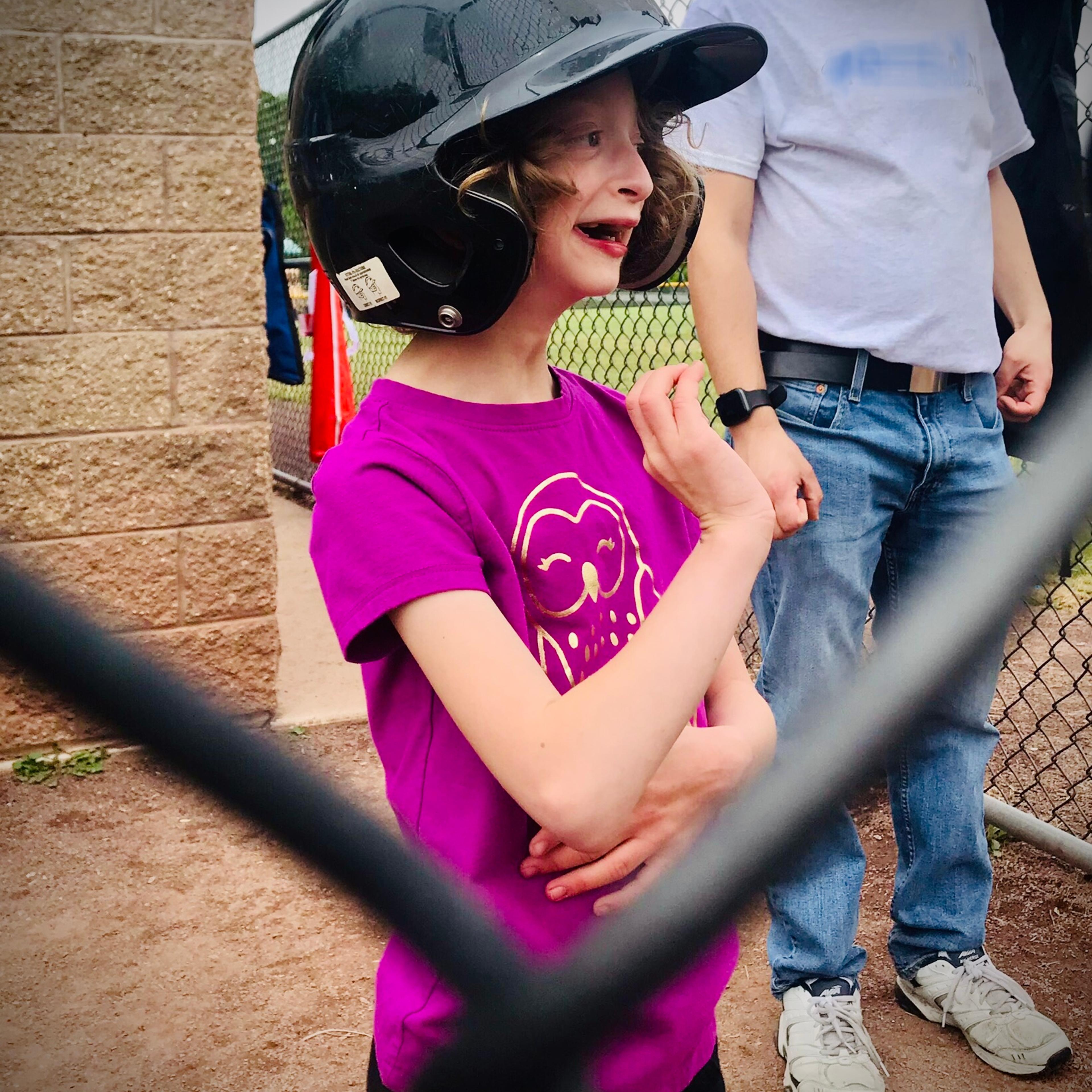 Fiona at a little league baseball game